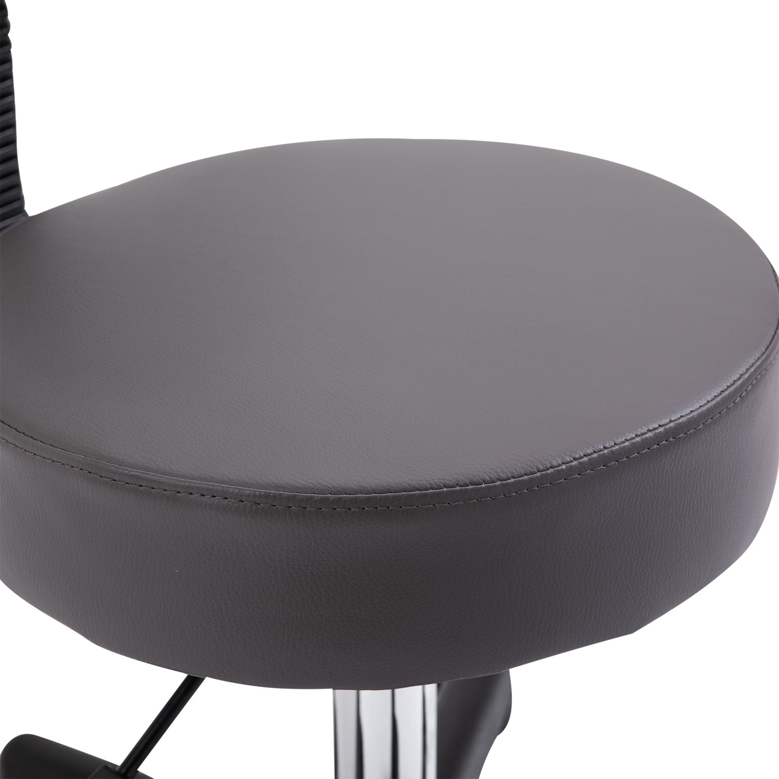HOMCOM Beautician's Swivel Salon Chair w/ Padded Seat Back 5 Wheels Adjustable Height Salon Hairdressers Tattoo Spa Rolling Cushion Professional 35cm Grey - North Peak Garden Furniture