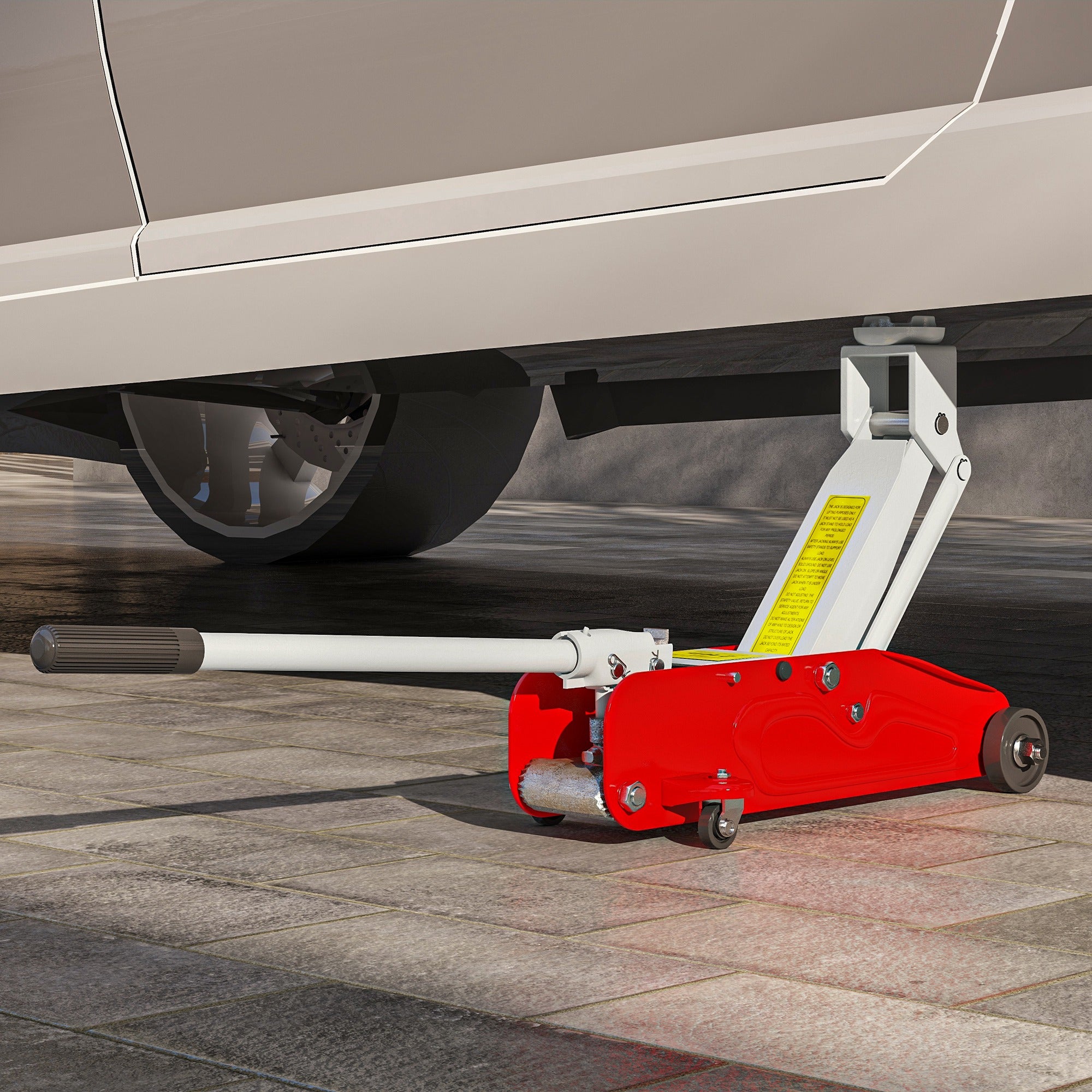 HOMCOM Low Profile Jack, 2 Ton Hydraulic Car Jack for Car Trailer Garage Tyre Repair, Red - North Peak Garden Furniture