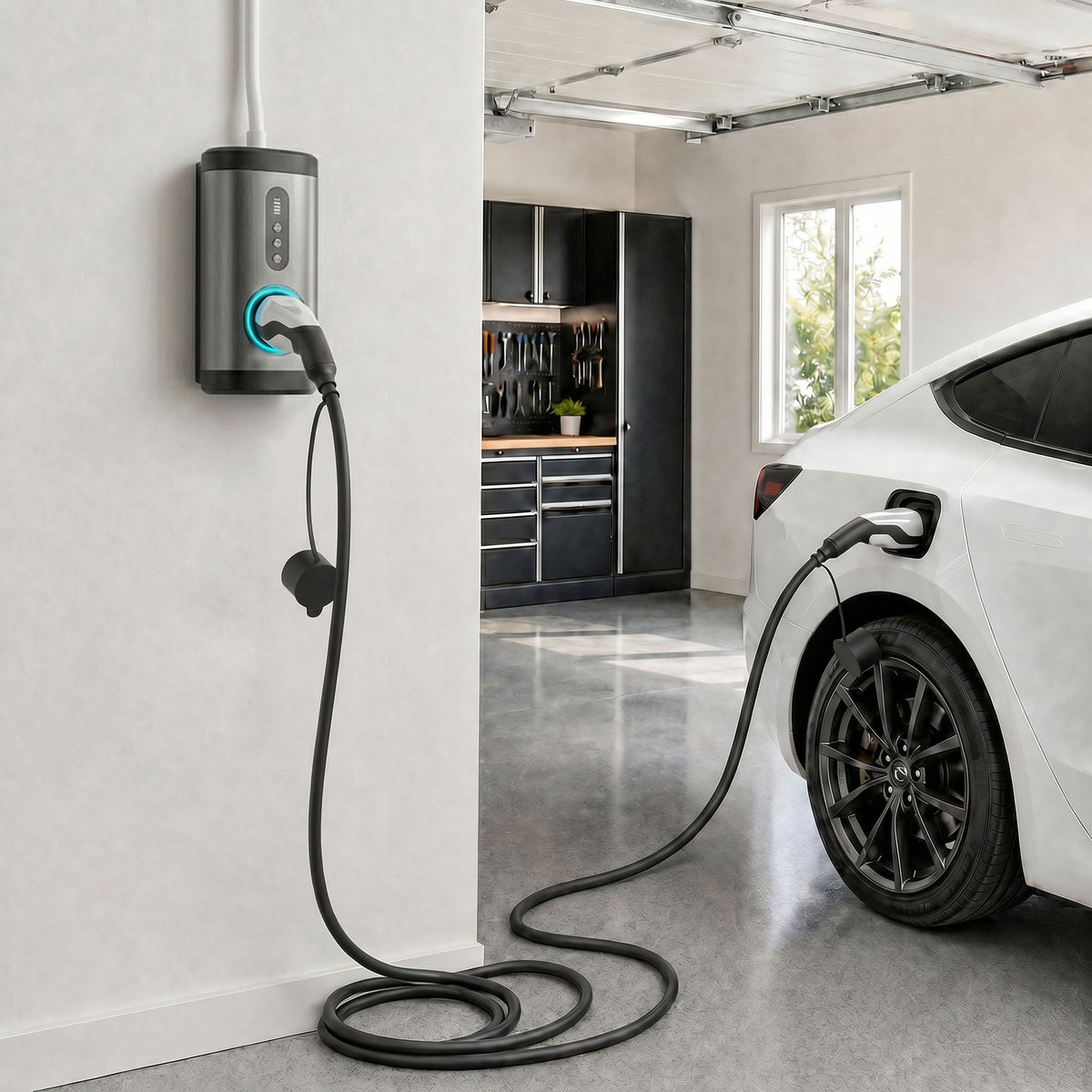 HOMCOM Type 2 EV Charging Cable, 22kW, 32A, Mode 3, 3-Phase, 10m Type 2 to Type 2 EV Extension Cable for EVs, PHEVs