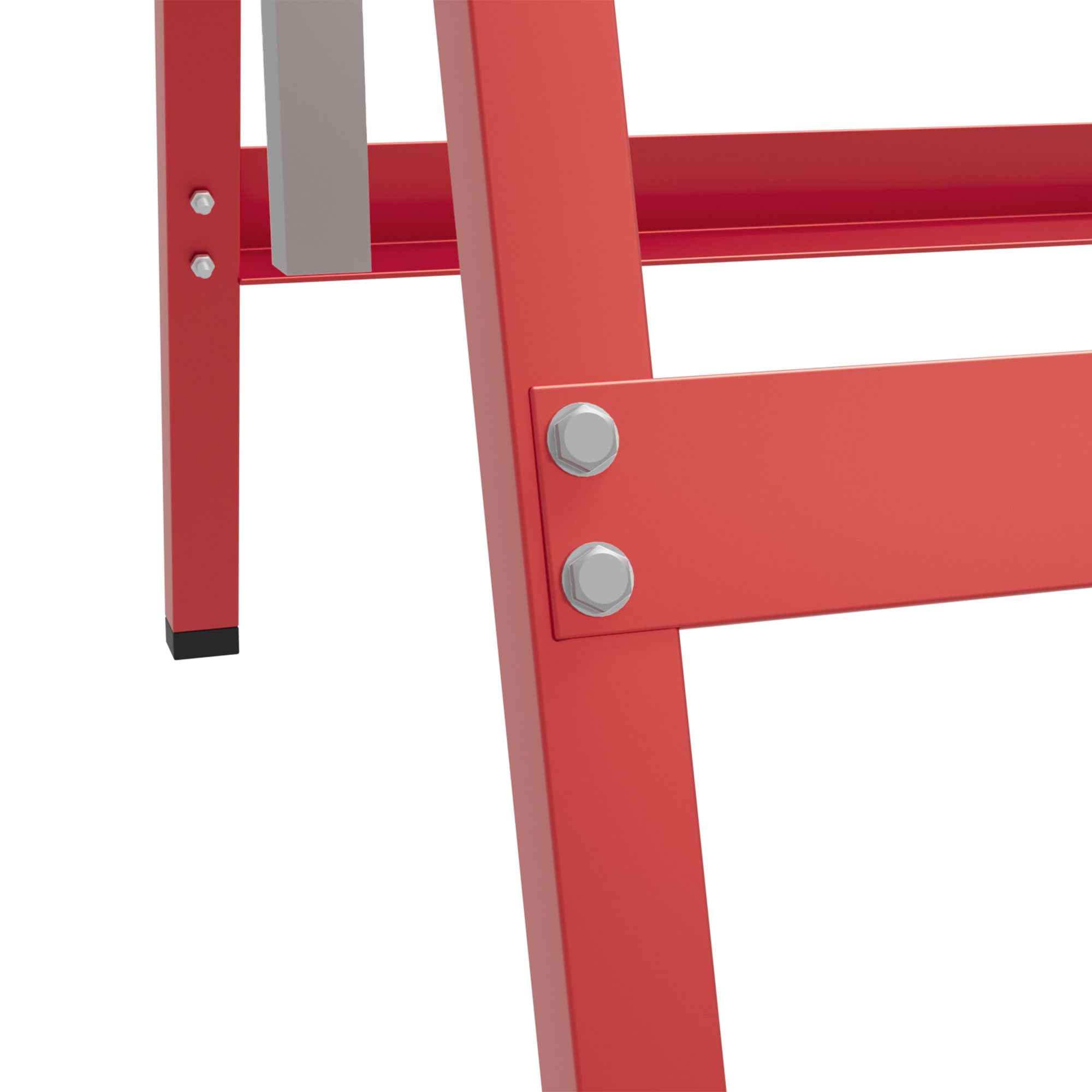 HOMCOM Set of 2 Adjustable Telescopic Builders Trestle, DIY Steel Work Bench Carpenter, Folding Saw Horse Tools Red - North Peak Garden Furniture