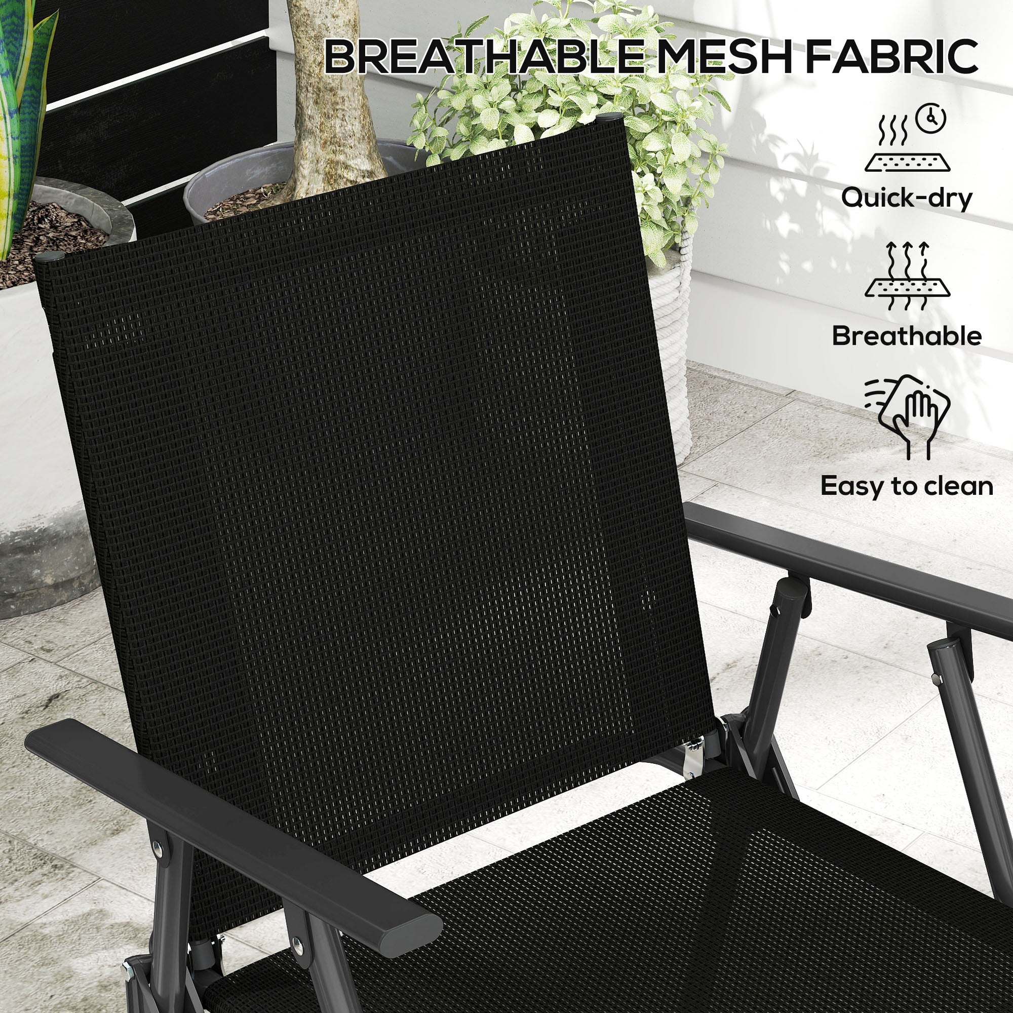 Outsunny 4 Pieces Patio Furniture Set - Black - North Peak Garden Furniture