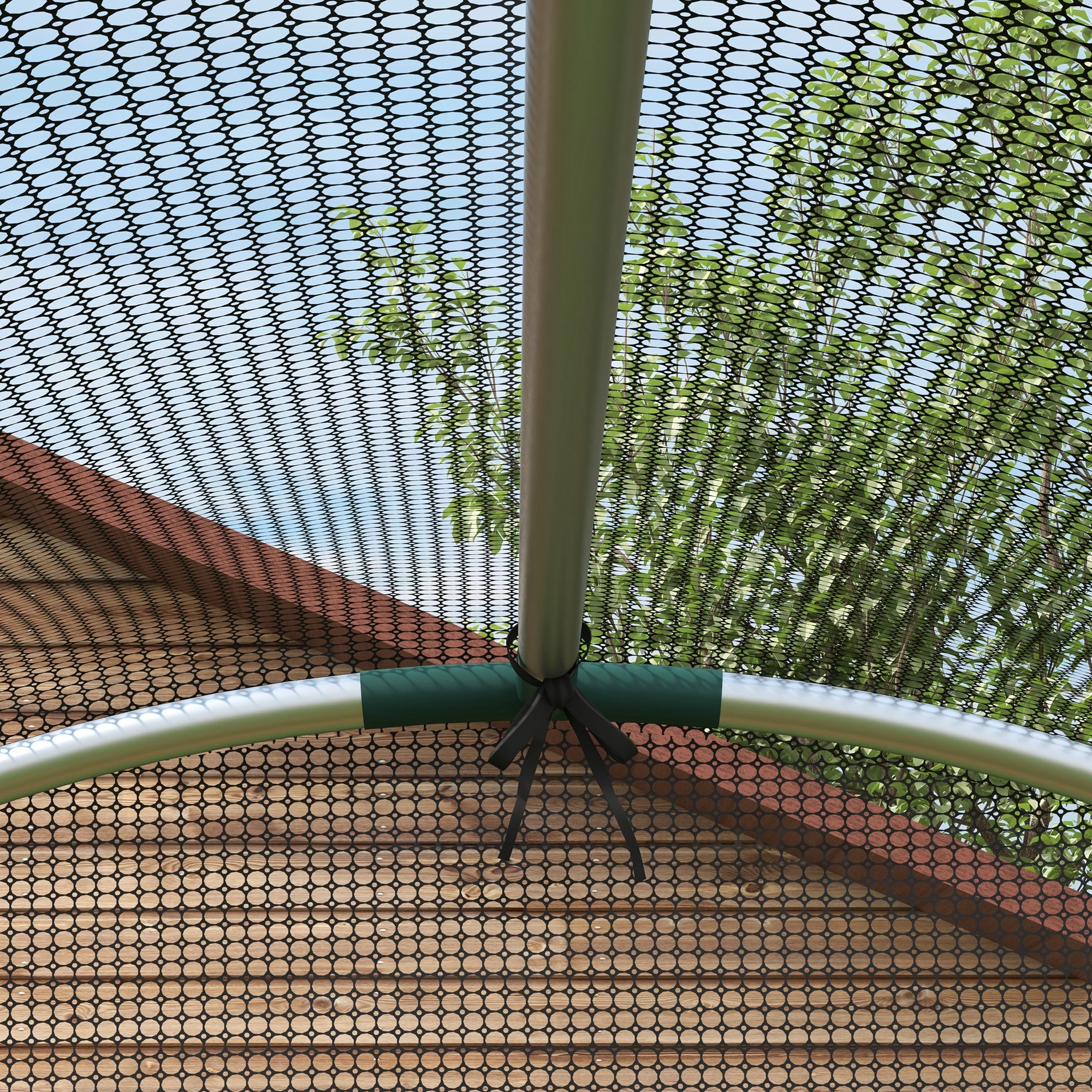 Outsunny Galvanised Steel Fruit Cage, Plant Protection Tent with Zipped Door, 1.2 x 1.2 x 1.9m, Black - North Peak Garden Furniture