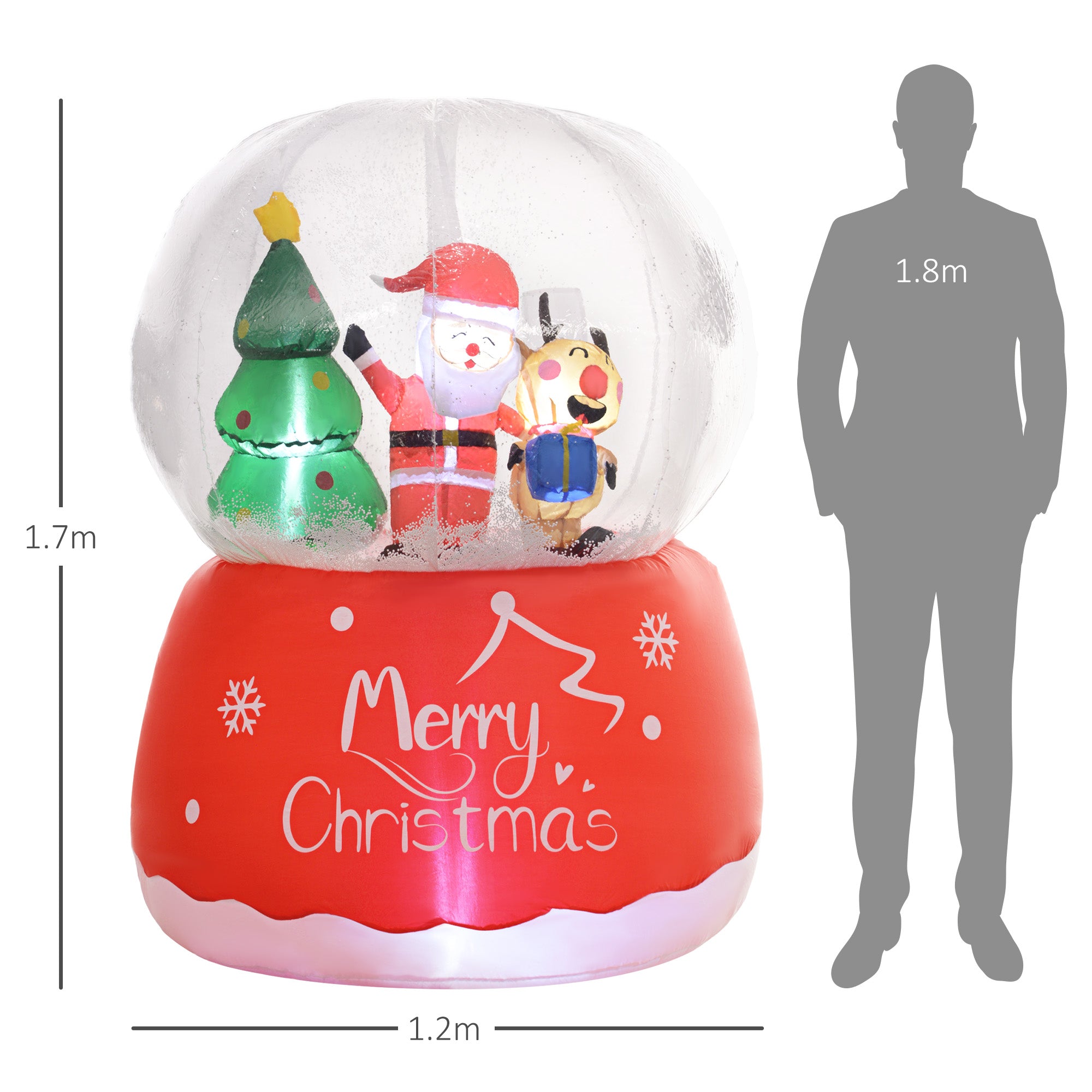 Outsunny 5.5ft Inflatable Snow Globe Christmas Decoration - North Peak Garden Furniture