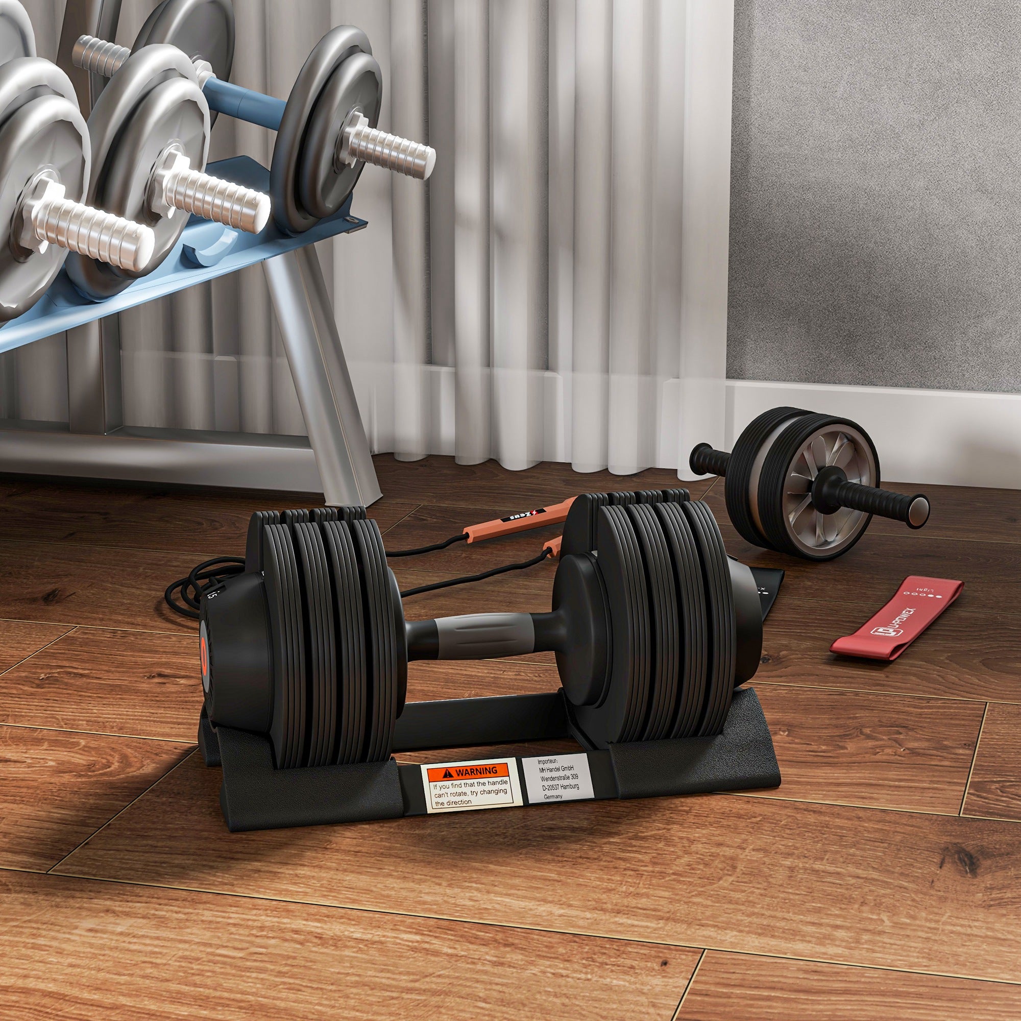 SPORTNOW 2 x 20KG Adjustable Dumbbells Set, 4-in-1 Weights Set with Storage Tray and Non-Slip Handle, Home Gym Fitness Equipment, Black - North Peak Garden Furniture