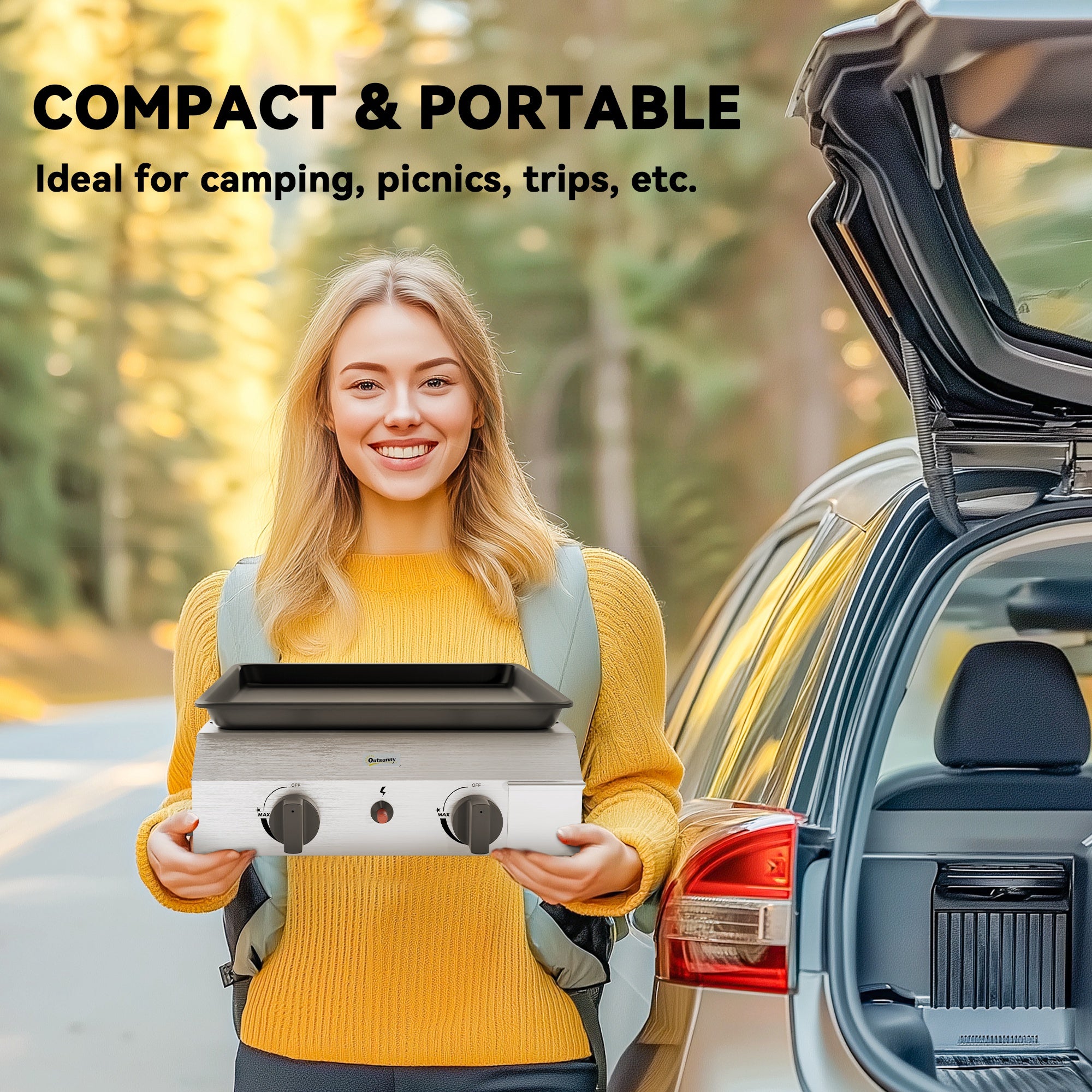 Outsunny Two Burner Portable Gas Grill - North Peak Garden Furniture