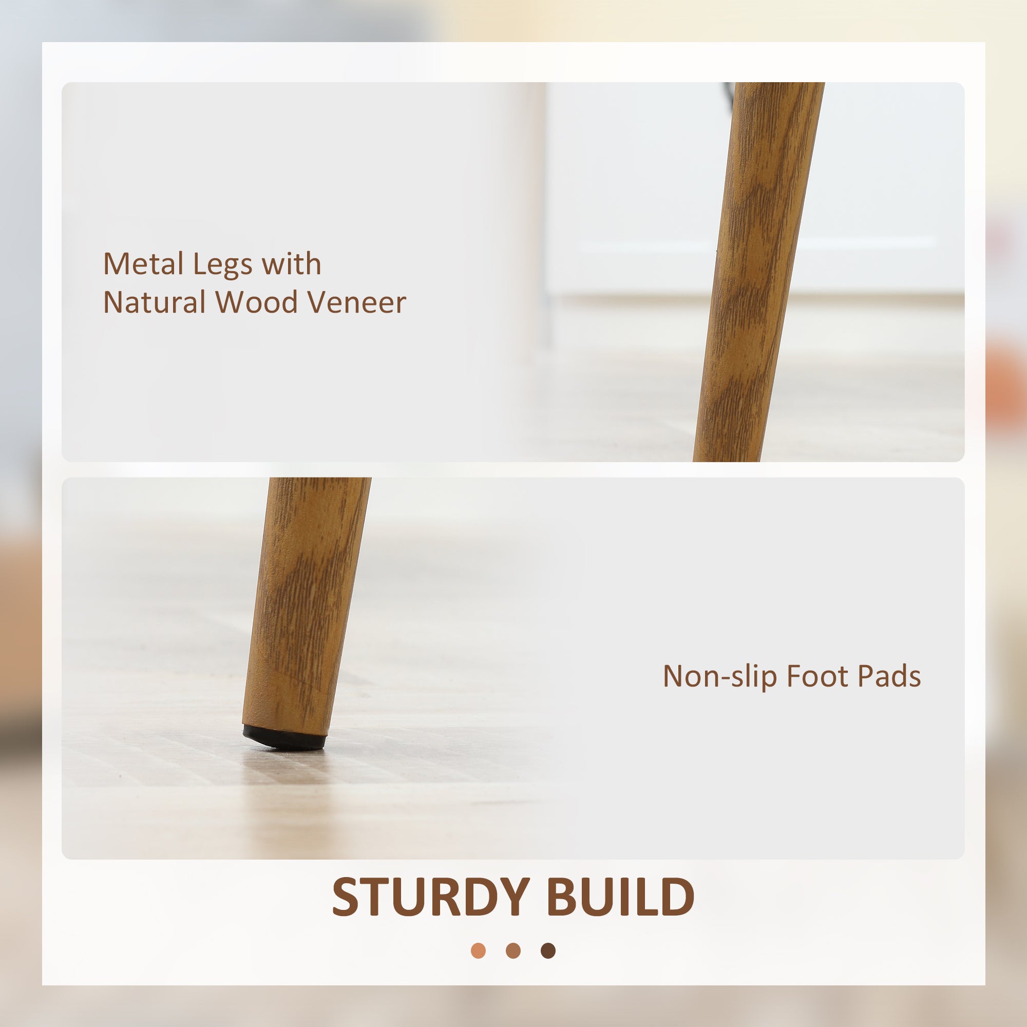HOMCOM Modern Dining Chairs Set of 4, Kitchen Chairs with Backrest and Steel Legs for for Dining Room, Living Room, White - North Peak Garden Furniture