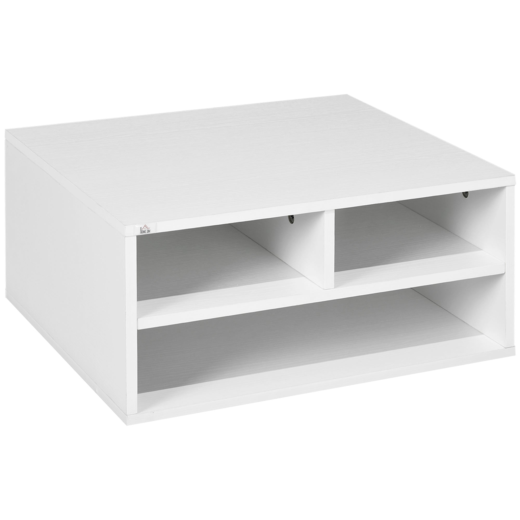 HOMCOM Three-Compartment Printer Storage Cabinet - White - North Peak Garden Furniture