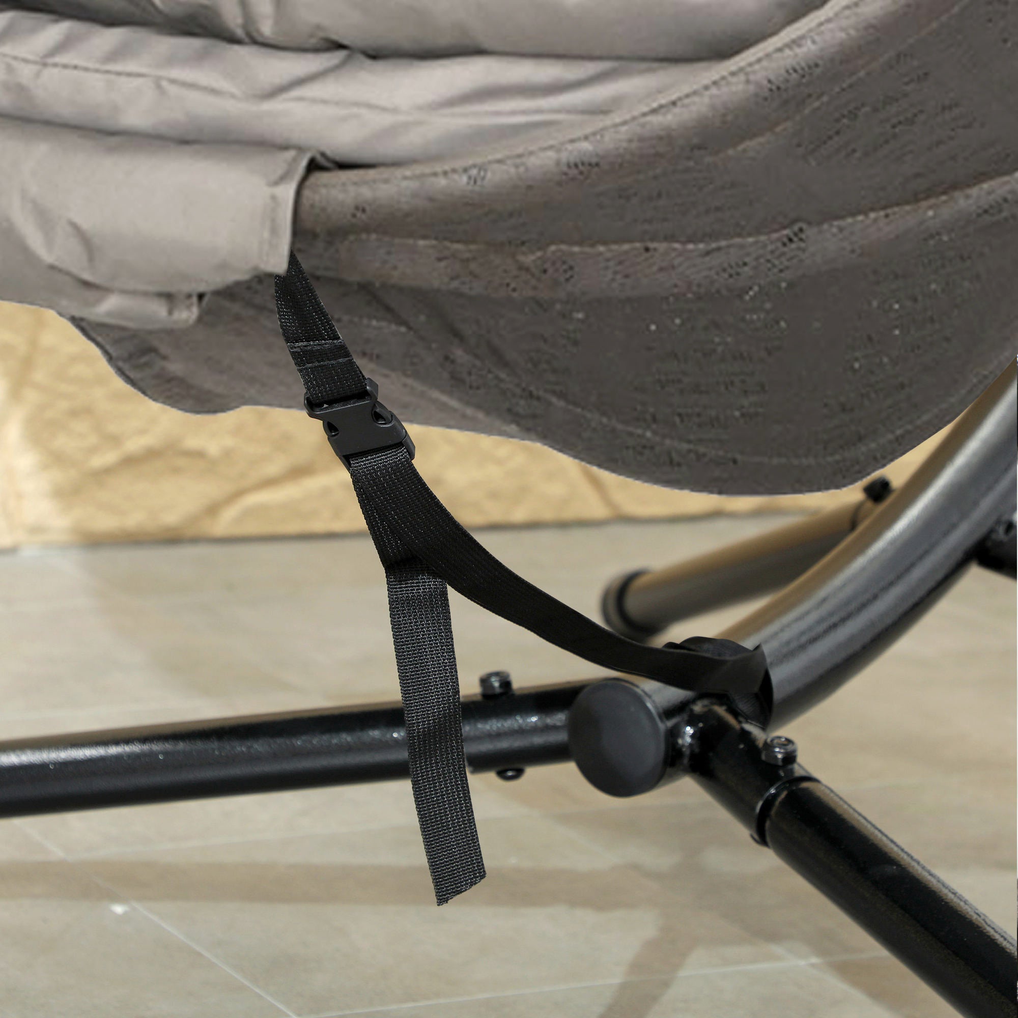 Outsunny Round Egg Basket Chair, with Steel Stand - North Peak Garden Furniture