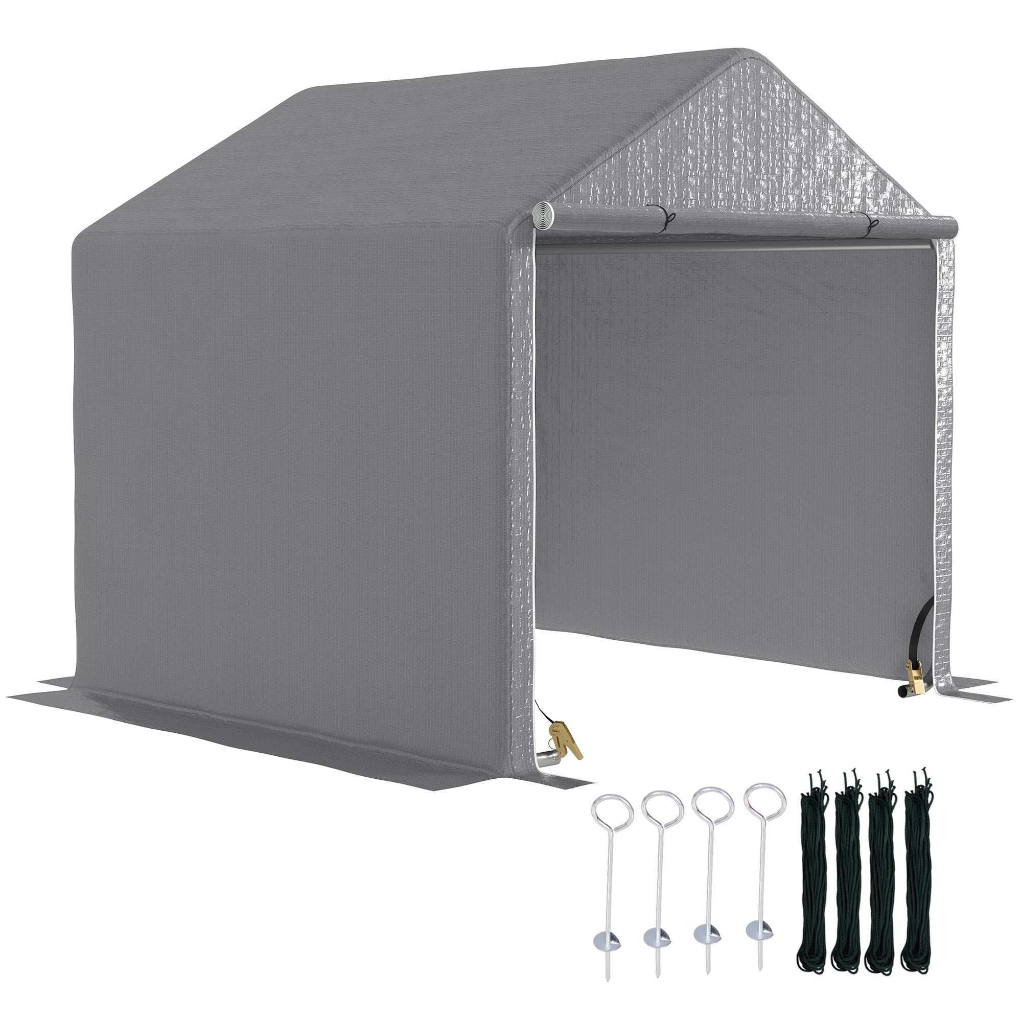 Outsunny 2 x 2m Garden Fabric Storage Tent - Grey - North Peak Garden Furniture