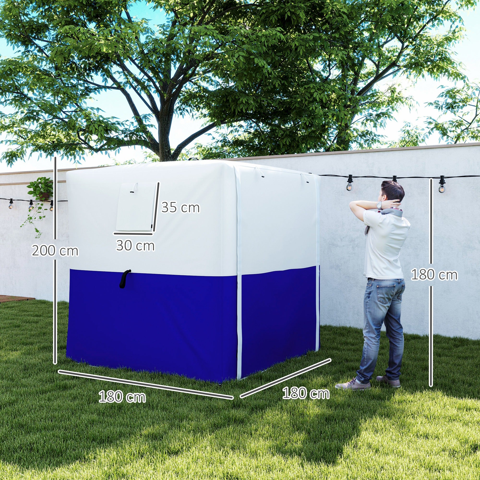 Outsunny 2 x 2m Pop-Up Gazebo, with Accessories - Dark Blue - North Peak Garden Furniture