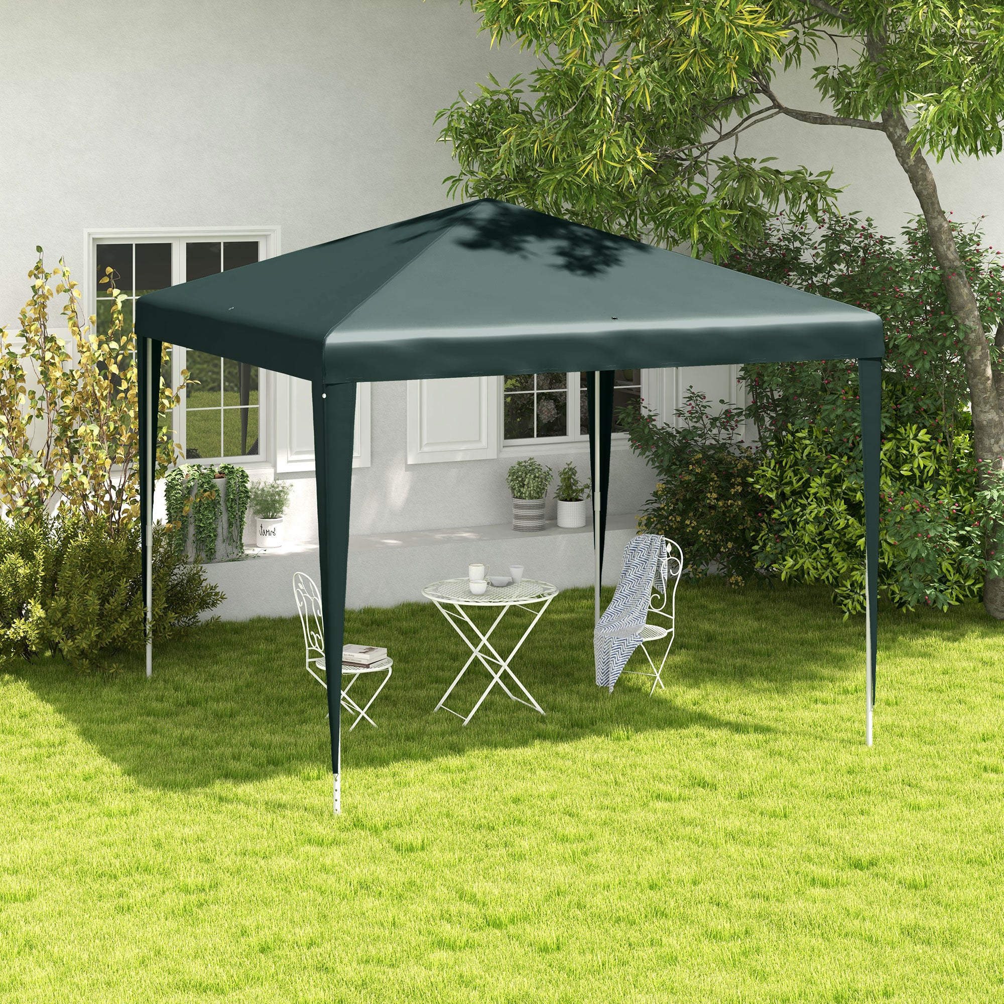 Outsunny 2.7m x 2.7m Garden Gazebo Marquee Party Tent Wedding Canopy Outdoor(Dark Green) - North Peak Garden Furniture