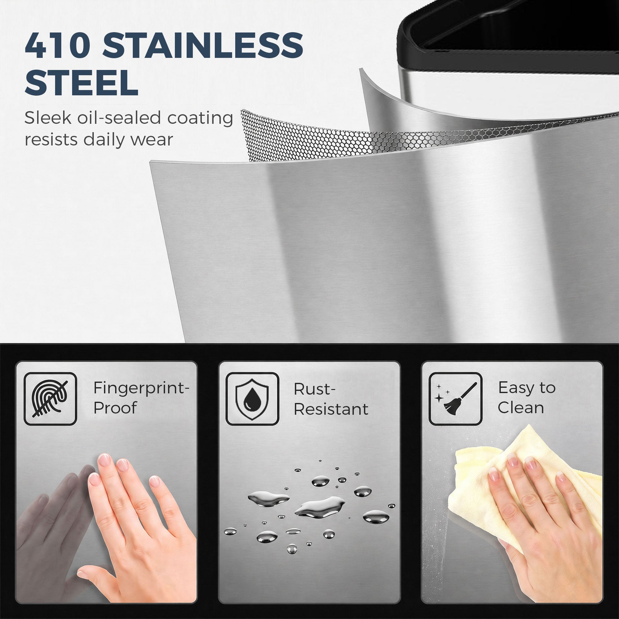 HOMCOM 2 x 20L Double Kitchen Bin, Stainless Steel Pedal Rubbish Bin with Dual Compartments, Soft Close Lids, Silver Tone