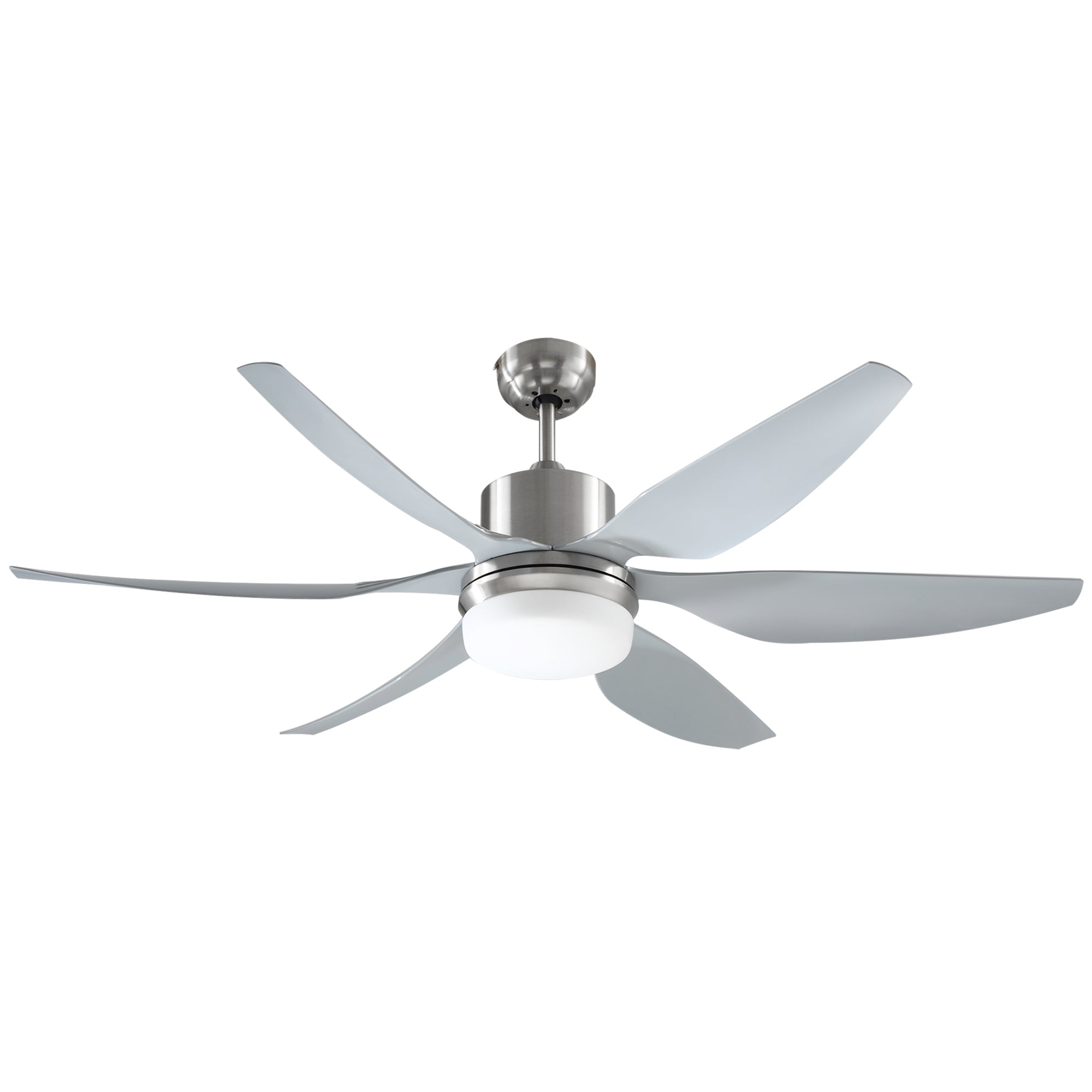 HOMCOM Reversible Ceiling Fan with Light, 6 Blades Indoor Modern Mount LED Lighting Fan with Remote Controller, for Bedroom, Living Room, Silver