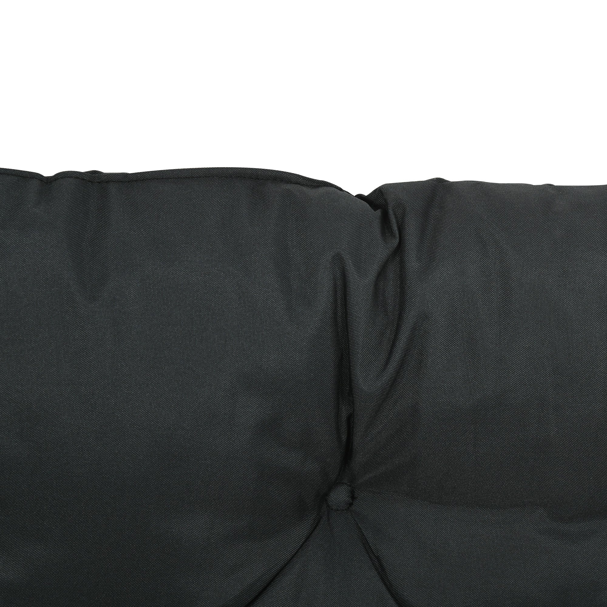 Outsunny 2 Seater Bench Cushion, Garden Chair Cushion with Back and Ties for Indoor and Outdoor Use, 98 x 100 cm, Black - North Peak Garden Furniture