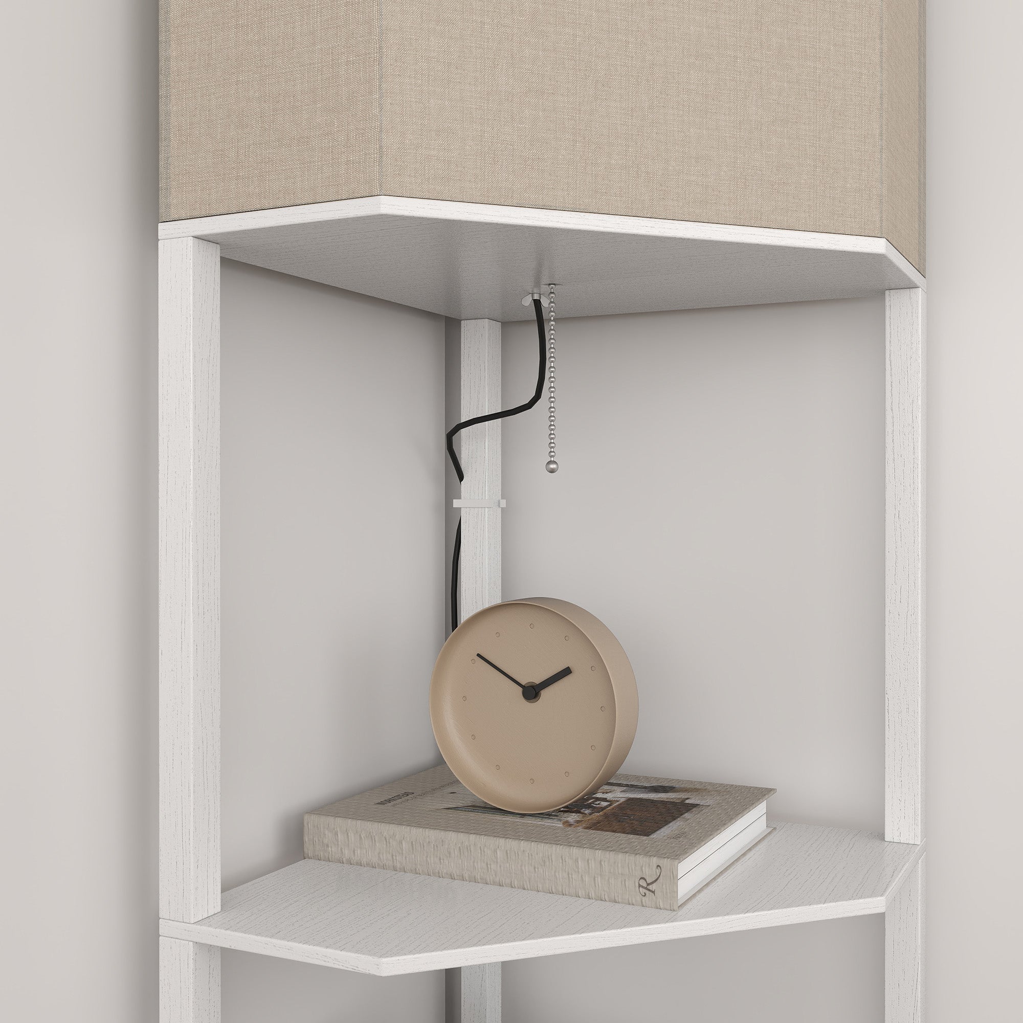 HOMCOM Three-Shelf Corner Floor Lamp - White - North Peak Garden Furniture