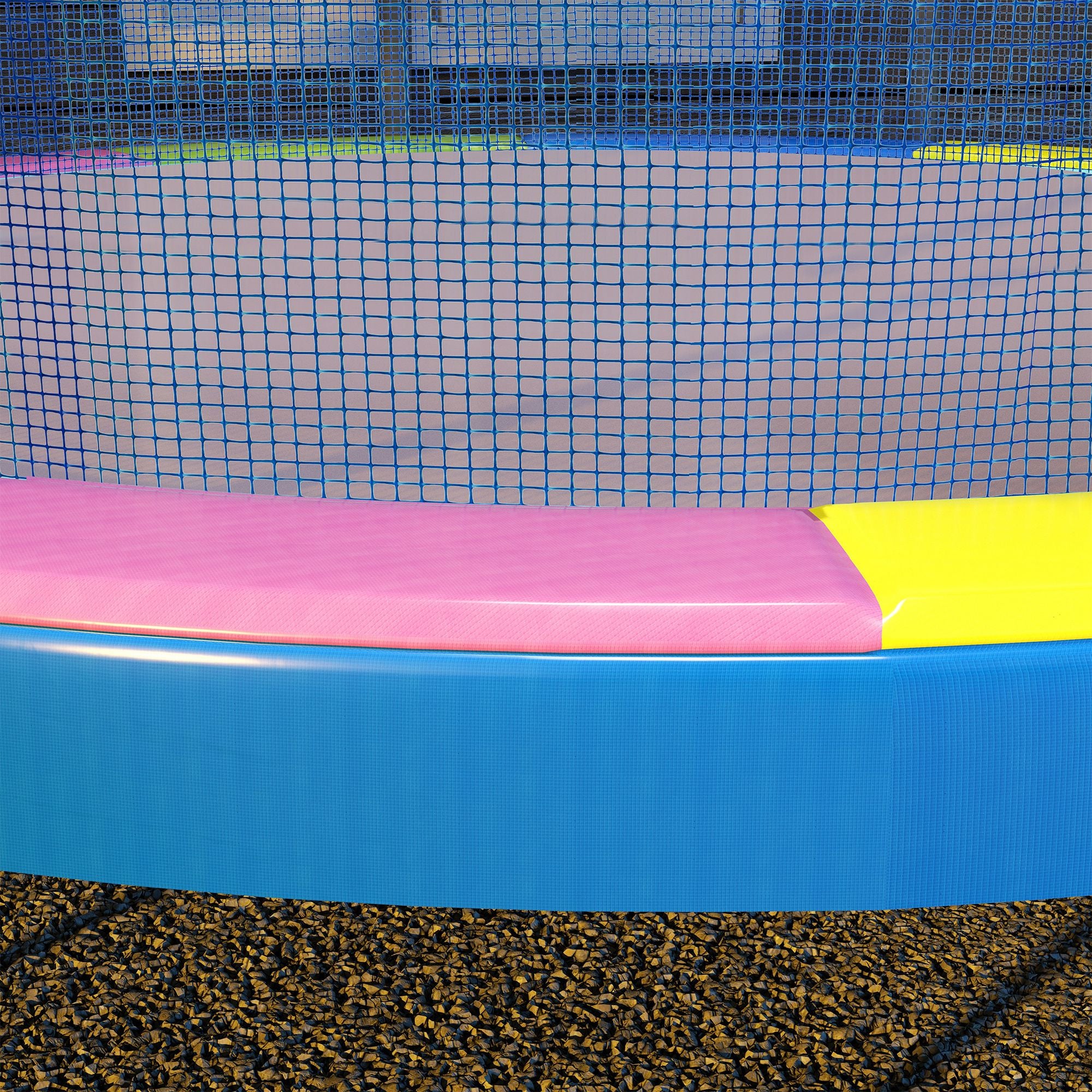 SPORTNOW 12FT Trampoline Spring Cover, Plastic Trampoline Pad Replacement with Elastic Cord, Waterproof, UV Resistant and Tear-Resistant, Multi-Coloured