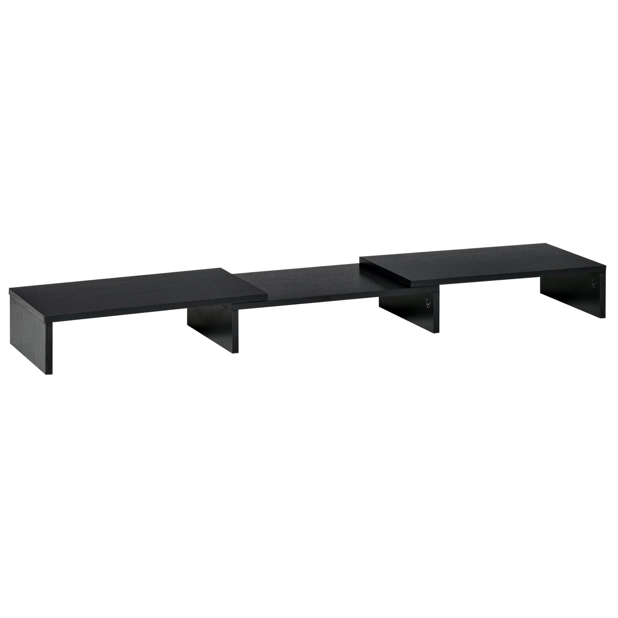 Vinsetto Dual Monitor Stand Riser with Adjustable Length and Angle, Screen Riser for Laptop, Computer, PC, Printer, TV, Black - North Peak Garden Furniture