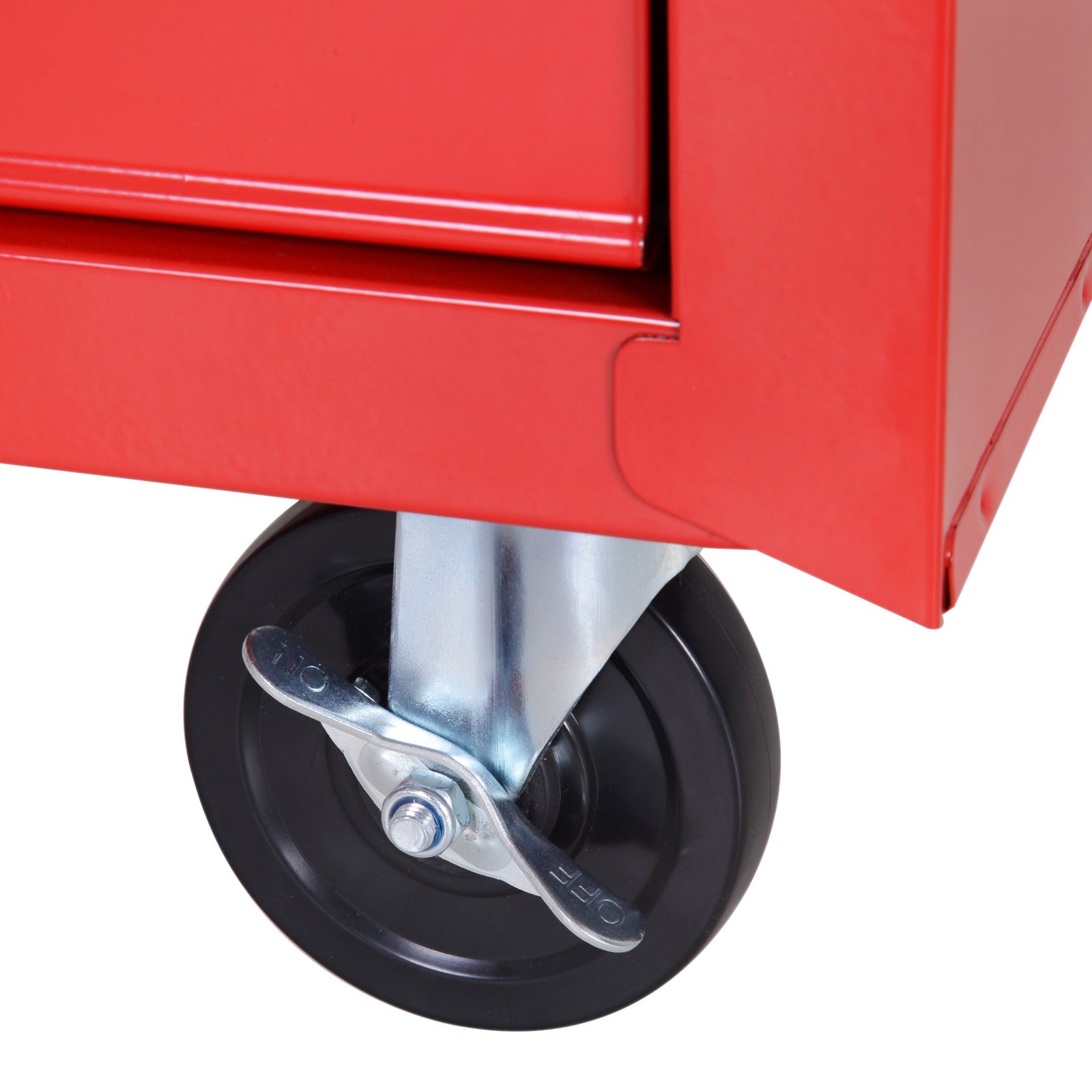 DURHAND 5 Drawer Roller Tool Cabinet Storage Box Workshop Chest Garage Wheeling Trolley w/ Handle - Red - North Peak Garden Furniture
