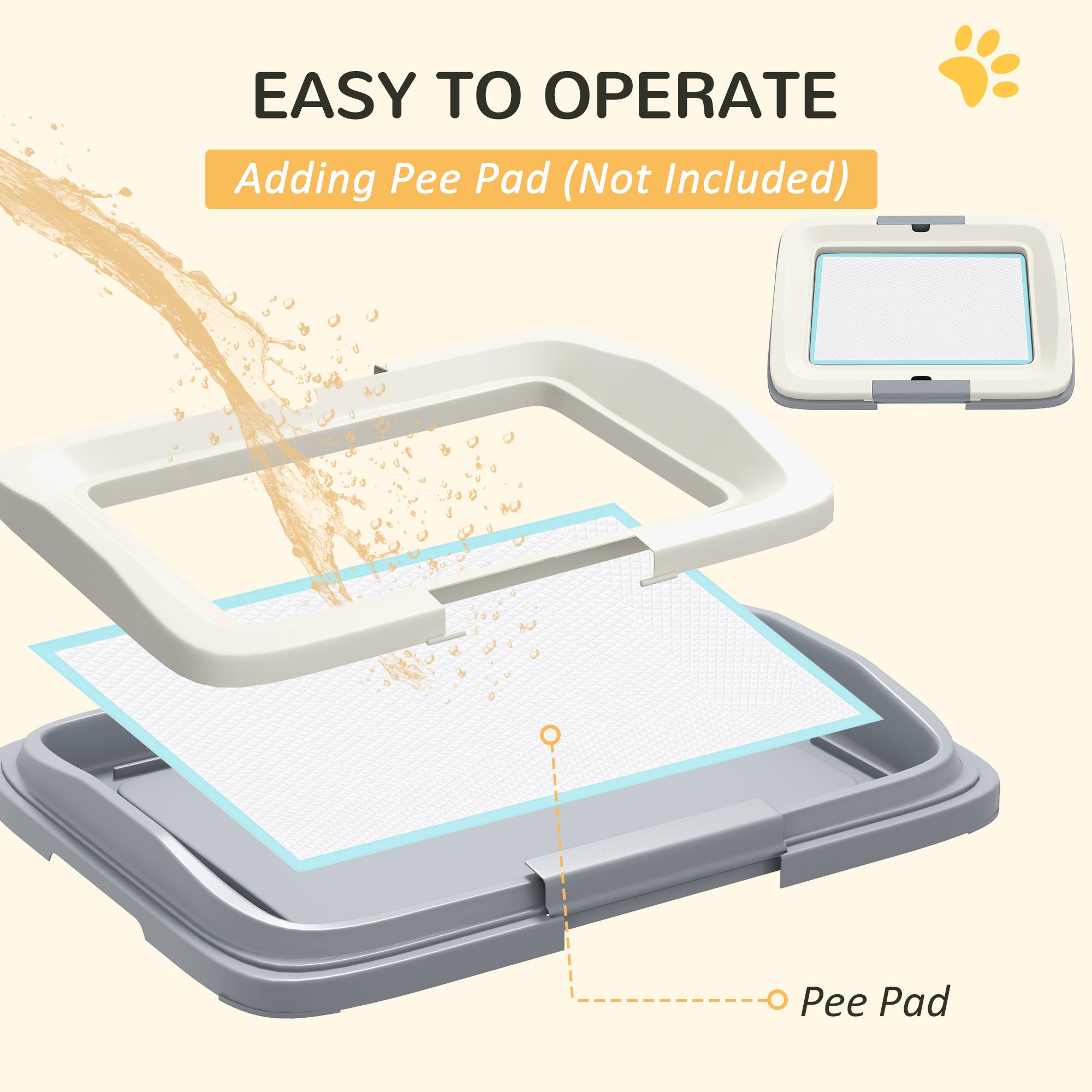 PawHut Dog Toilet Tray for Training Dogs, Dog Litter Tray for Indoor, Outdoor, 47 x 34 x 6cm - North Peak Garden Furniture