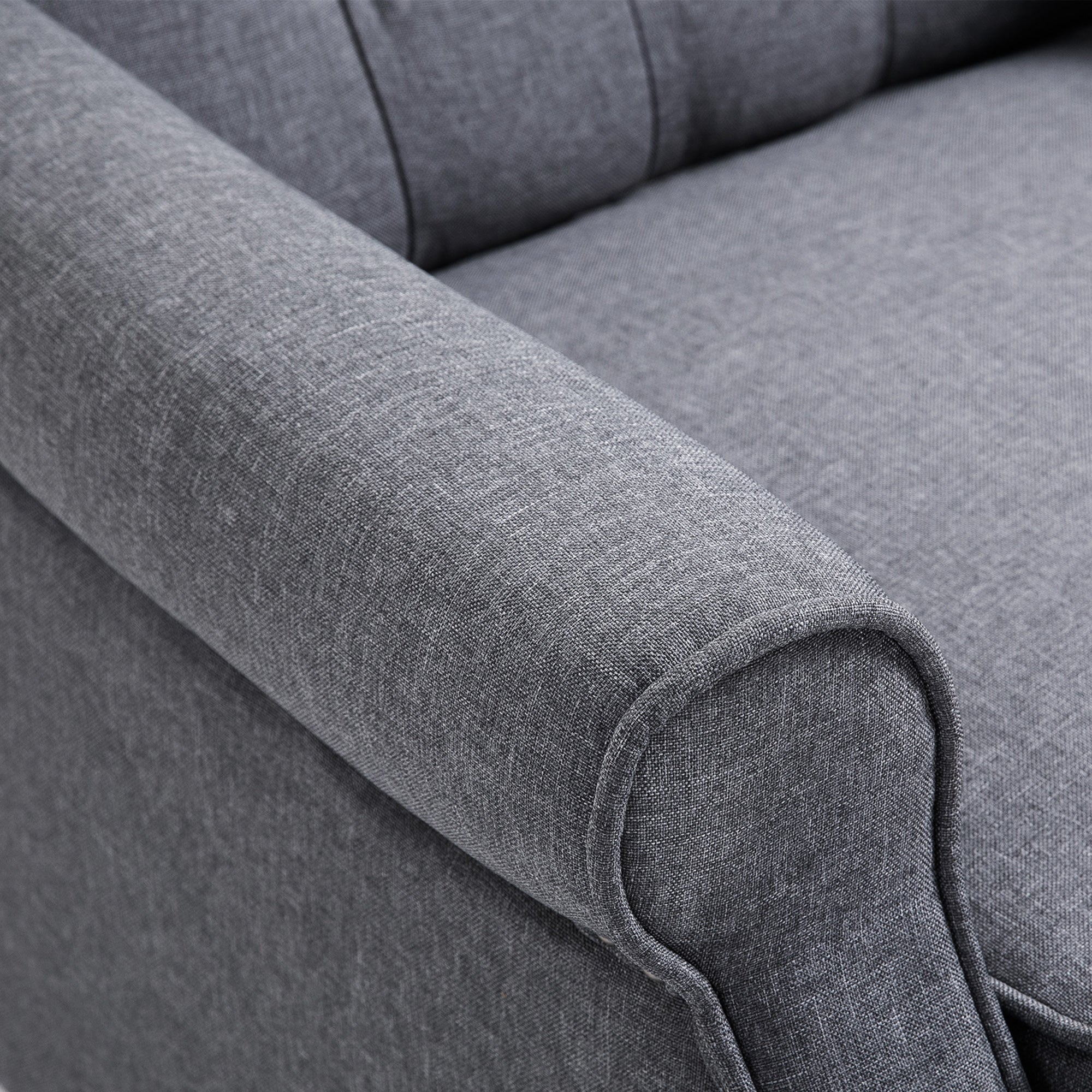 HOMCOM Recliner Armchair, Vintage Reclining Chair with Nail Head Trim, Wingback Chair with Button Tufted Back and Footrest, for Living Room, Light Grey - North Peak Garden Furniture