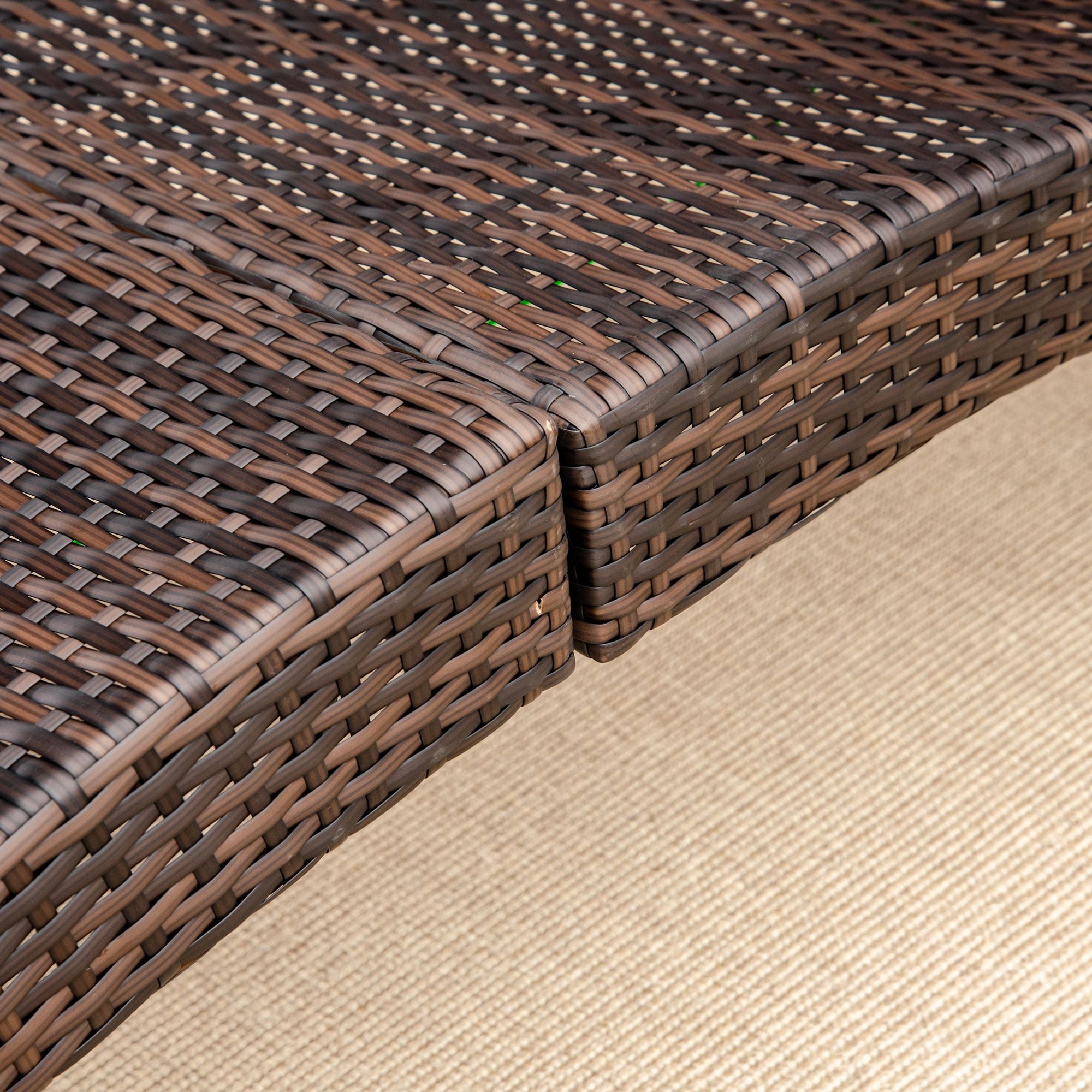 Outsunny Outdoor Foldable PE Rattan Sun Lounger with Soft Padded Cushion, Ergonomic Curved Design Sun Bed for Garden, Balcony, Garden, Brown