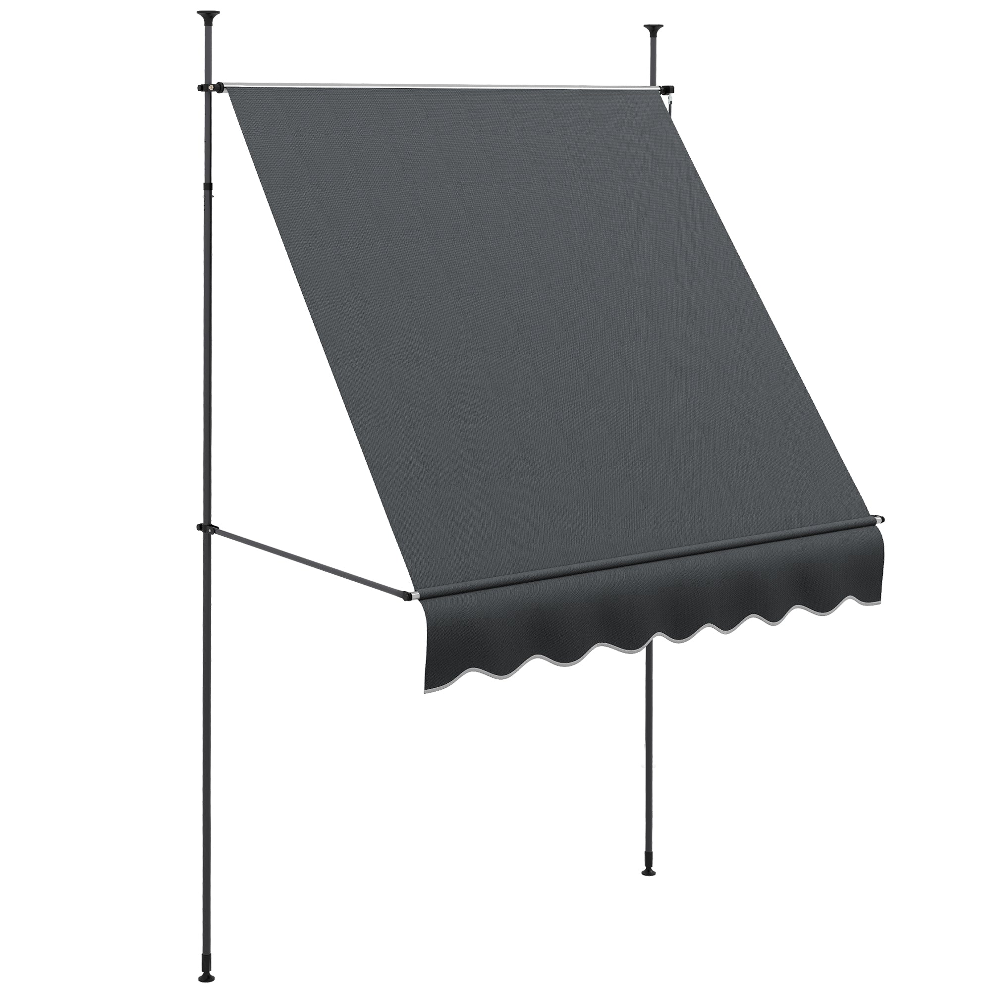 Outsunny 2 x 1.2m Manual Retractable Awning - Grey - North Peak Garden Furniture