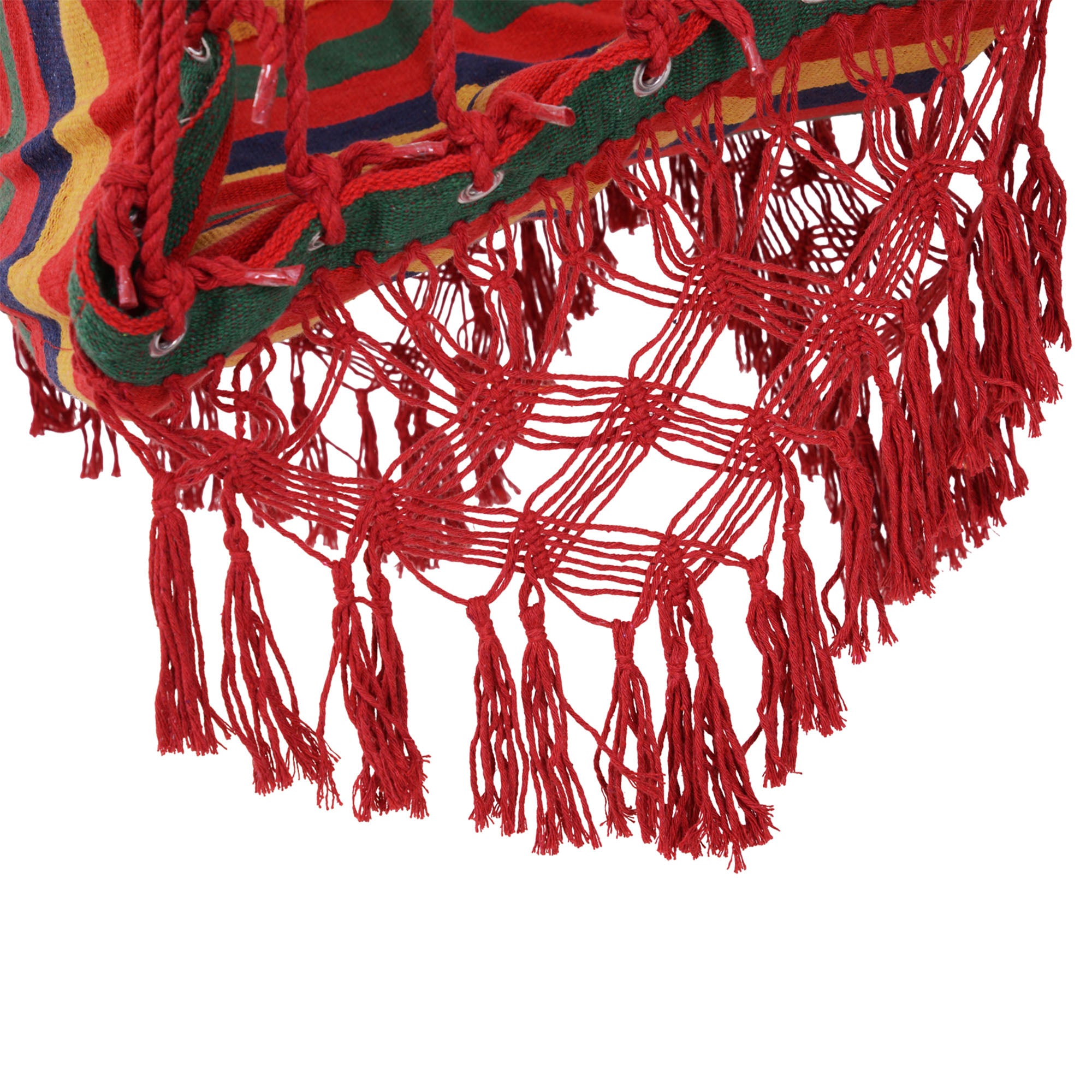 Outsunny Hammock Chair Swing Colourful Striped Tree Hanging Seat Porch Indoor Outdoor Fabric Garden Furniture - North Peak Garden Furniture