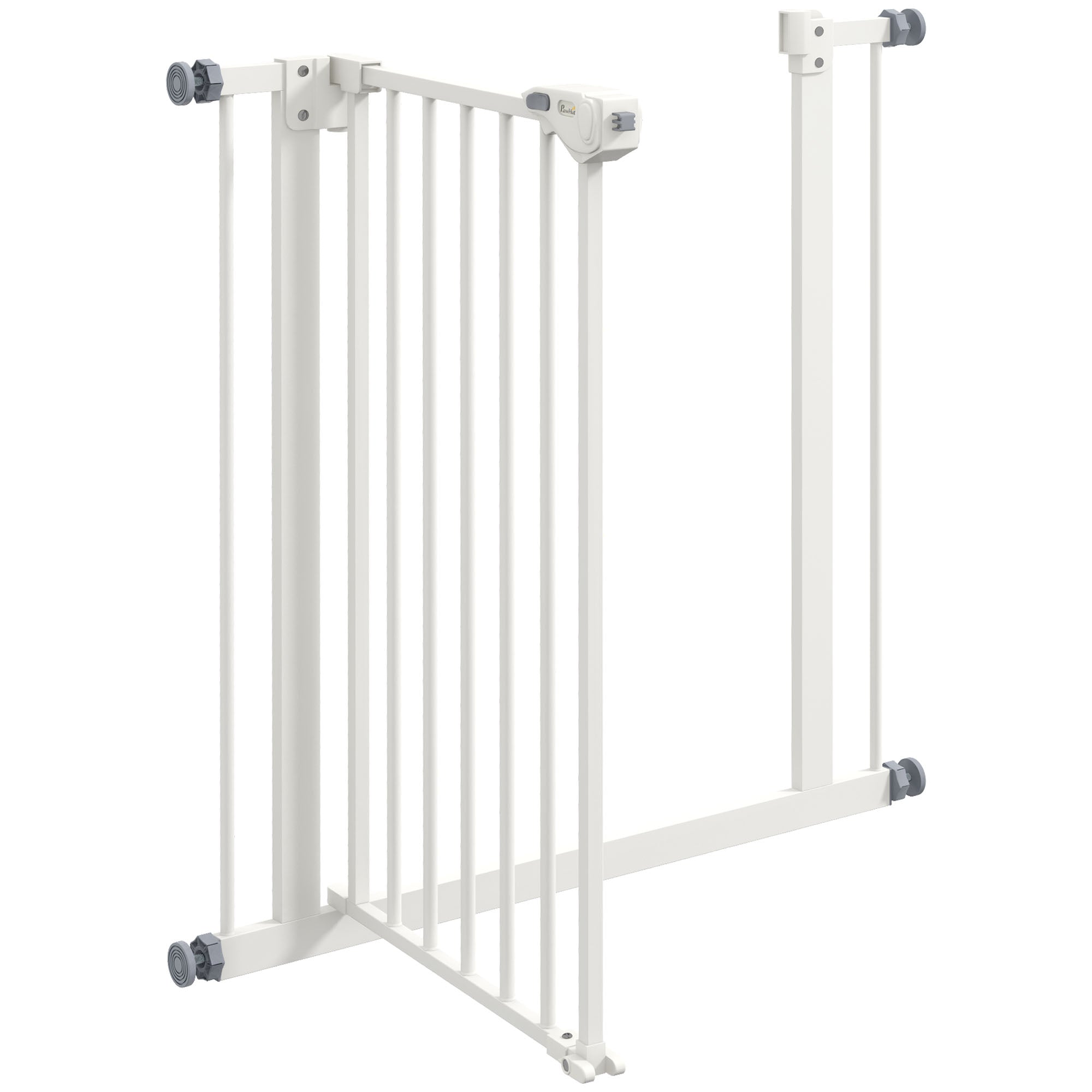 PawHut Metal 74-80cm Wide Adjustable Dog Gate White - North Peak Garden Furniture