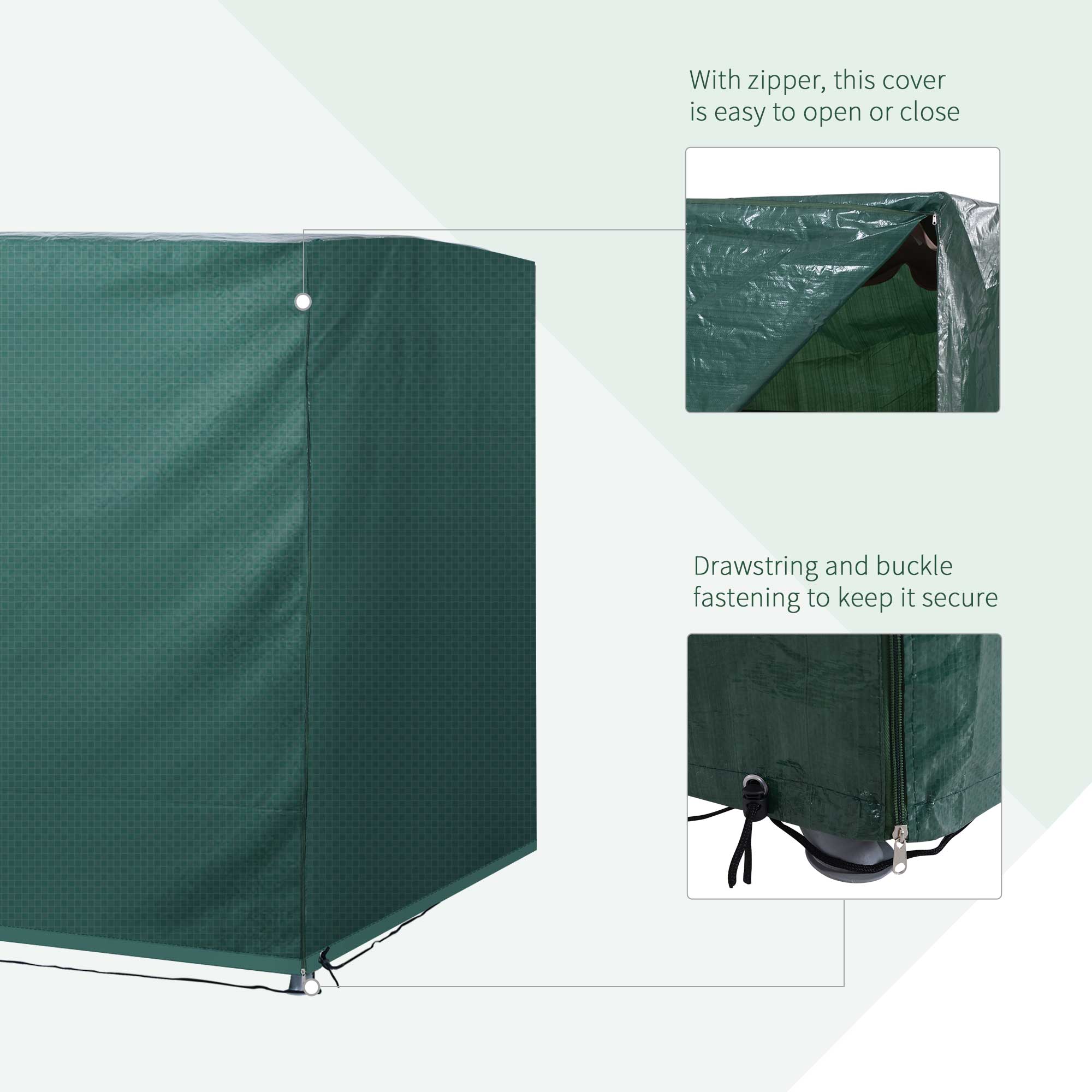 Outsunny Patio 3 Seater Swing Chair Bench Cover Outdoor Garden Furniture Rain Protection Cover Protector Waterproof Anti-UV, 215L x 155W x 150Hcm, Dark Green - North Peak Garden Furniture