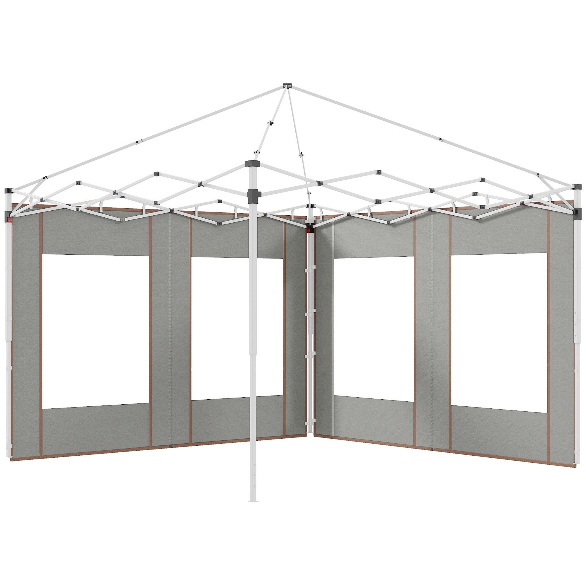 Outsunny Set of Two 295cm Replacement Canopy Walls - Grey - North Peak Garden Furniture