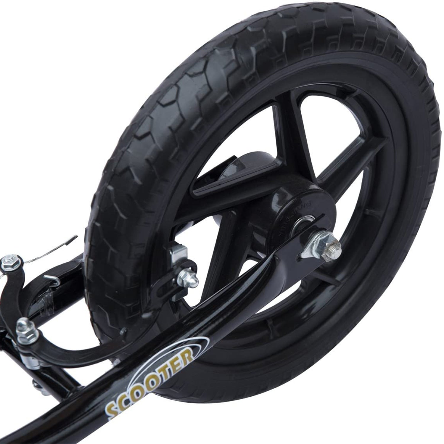 HOMCOM Teen Push Scooter Kids Children Stunt Scooter w/ 12" EVA Tyres, Black