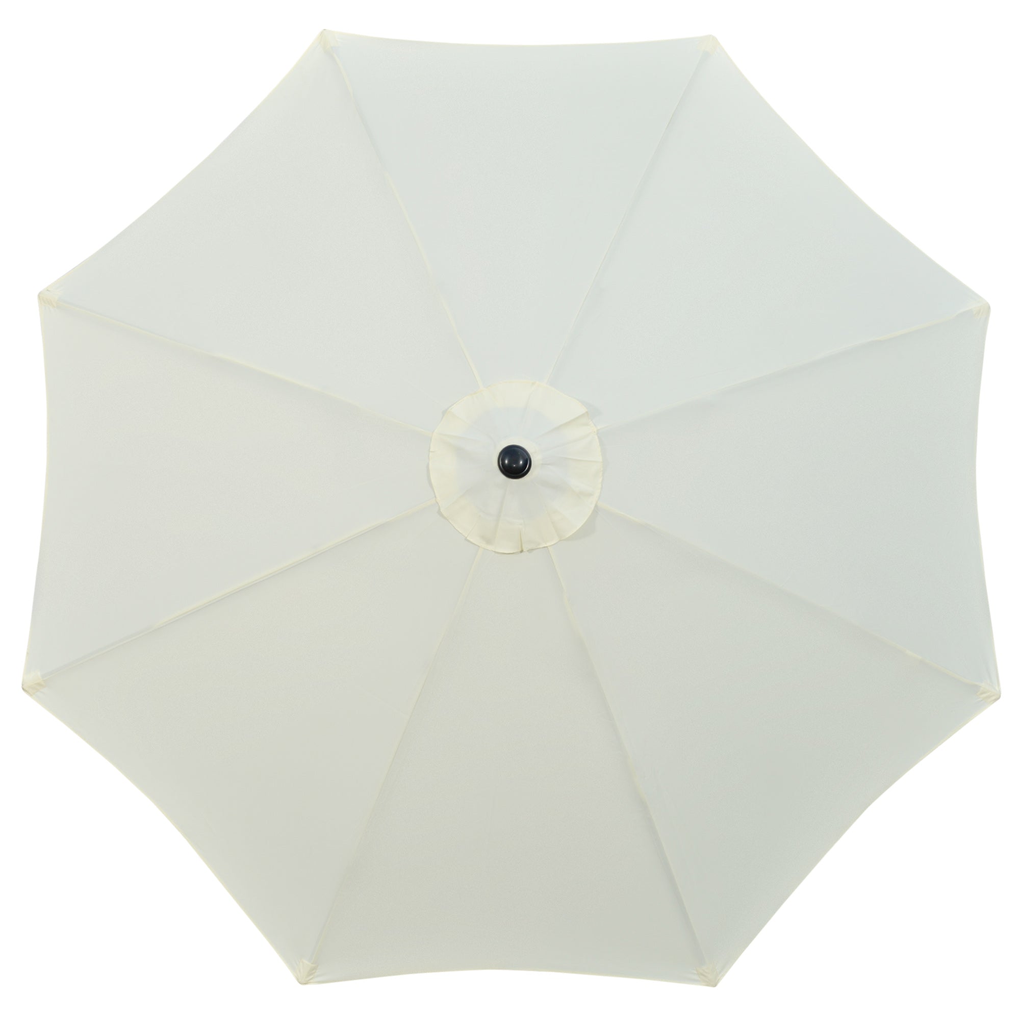 Outsunny Garden 3(m) Parasol Umbrella, Outdoor Market Table Umbrella Sun Shade Canopy with 8 Ribs, Easy Push to Open, Cream