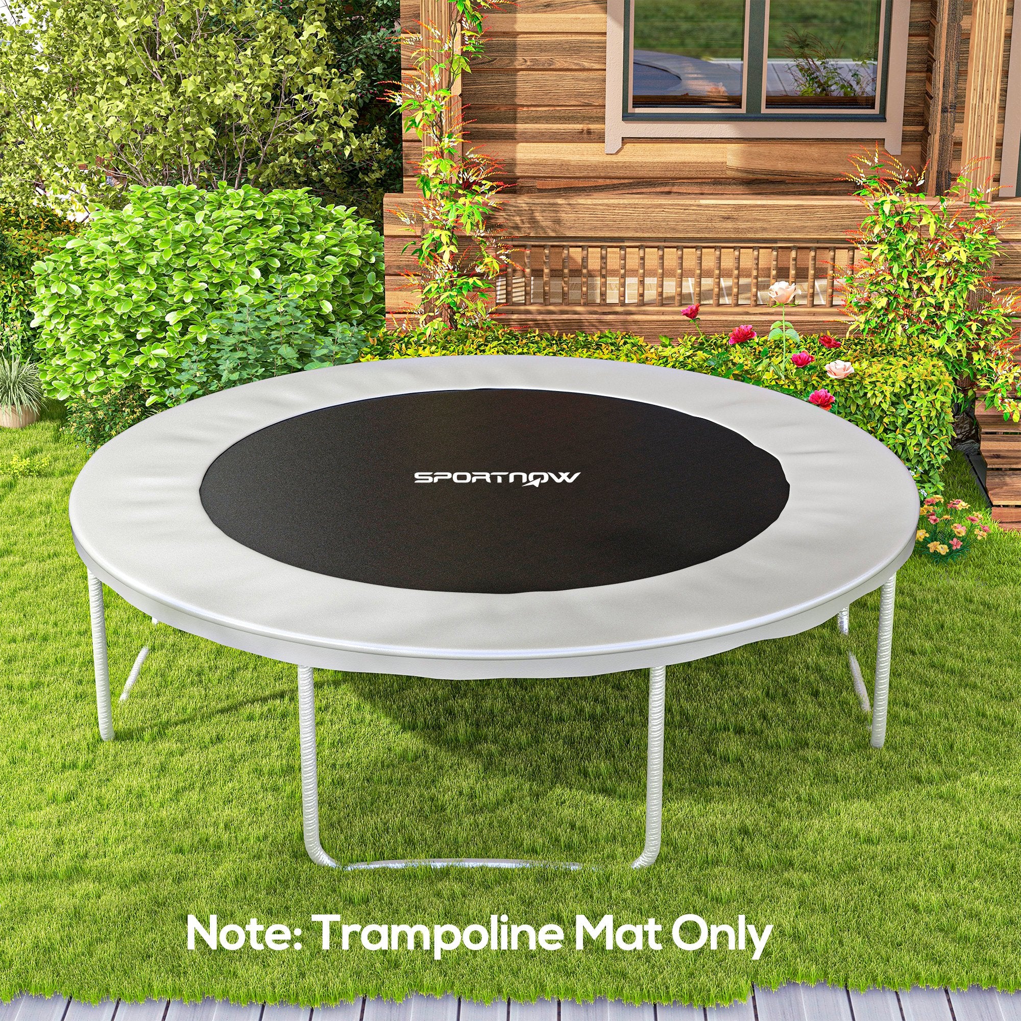 SPORTNOW Replacement Trampoline Mat with Spring Pull Tool, 42 V-Hooks, for 8ft Trampoline using 14cm Springs - North Peak Garden Furniture