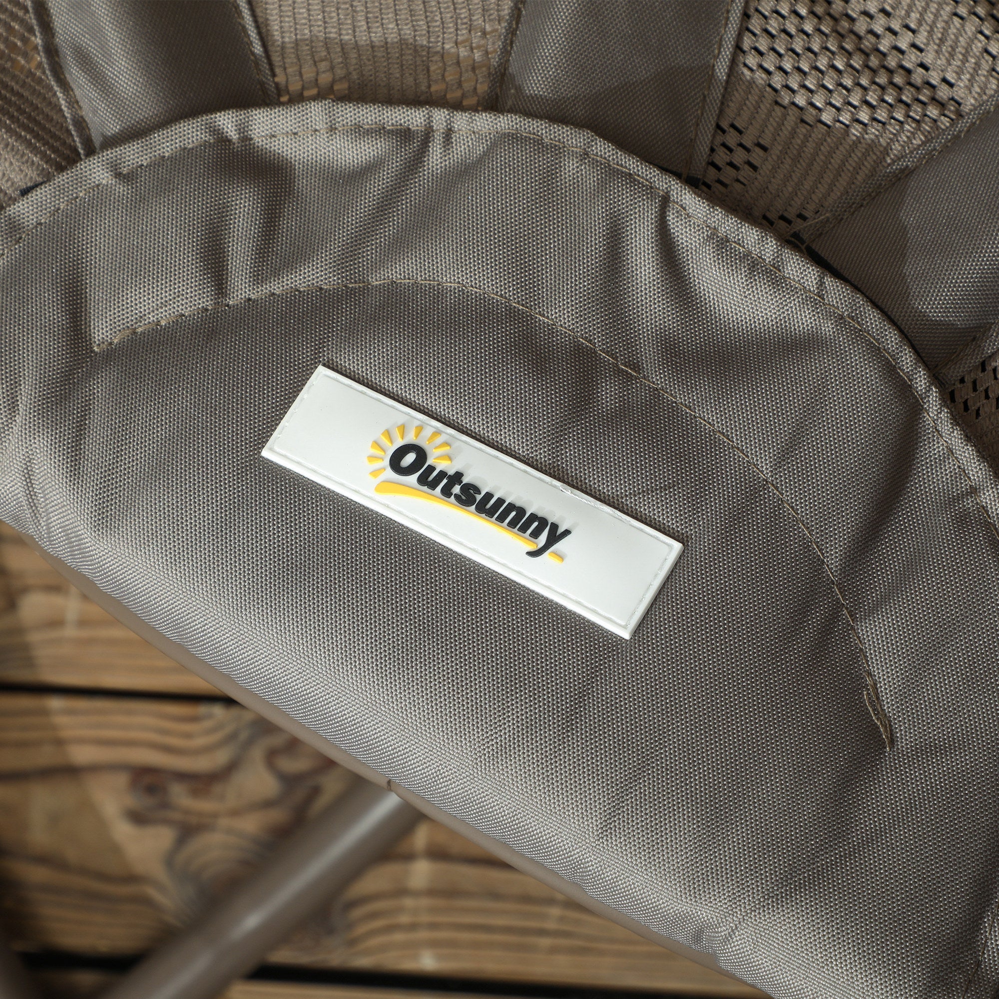 Outsunny Swivel Egg Chair with Cushions, Foldable Basket Seat and Metal Frame, Indoor Outdoor Lounge Chair for Balcony, Poolside, Patio and Living Room, Sand Brown - North Peak Garden Furniture