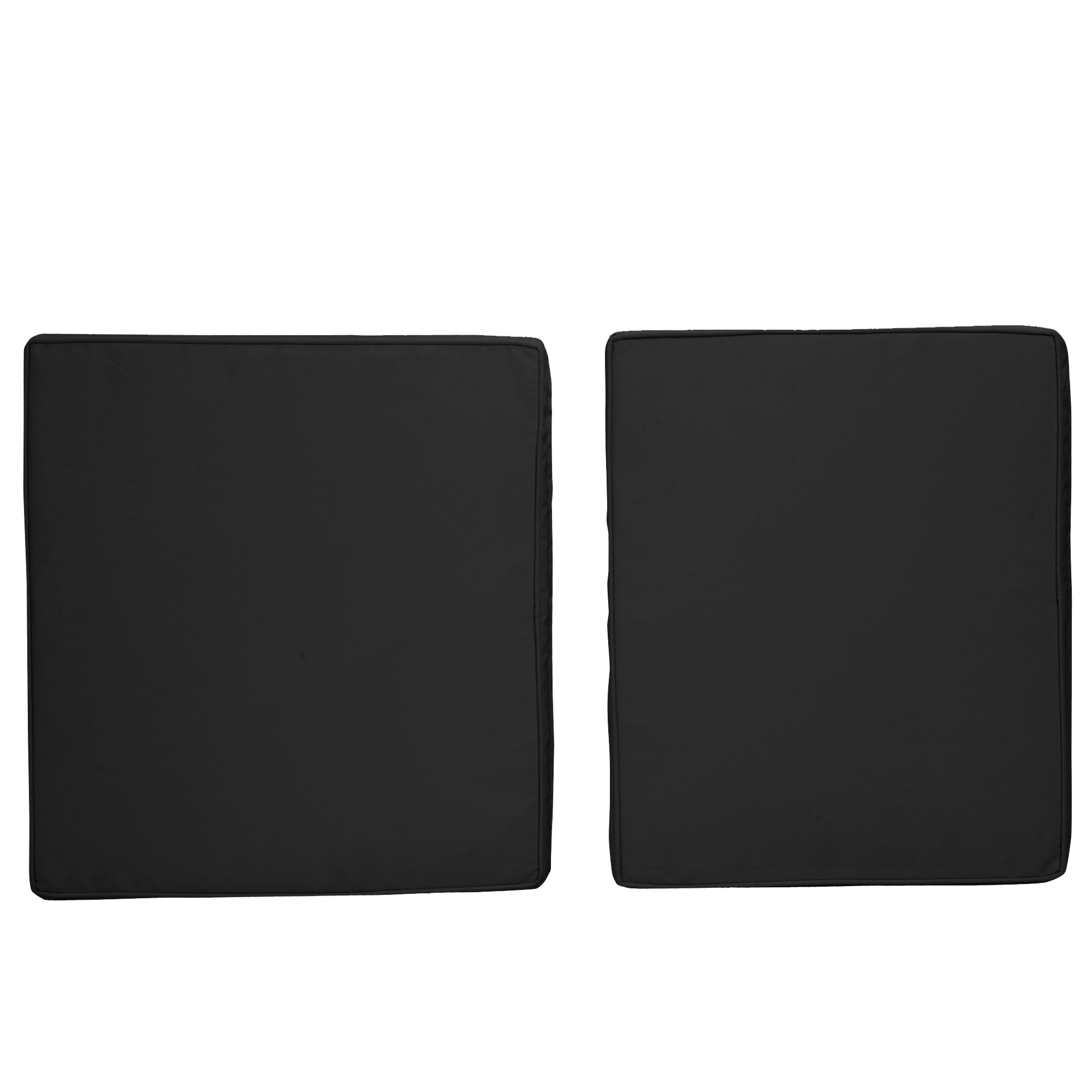 Outsunny 2 Piece Garden Chair Cushions with 1 Seat Cushion 1 Back Pad for Rattan Sofa Chair, Outdoor Seat Pads for Indoor and Outdoor Use, Black - North Peak Garden Furniture
