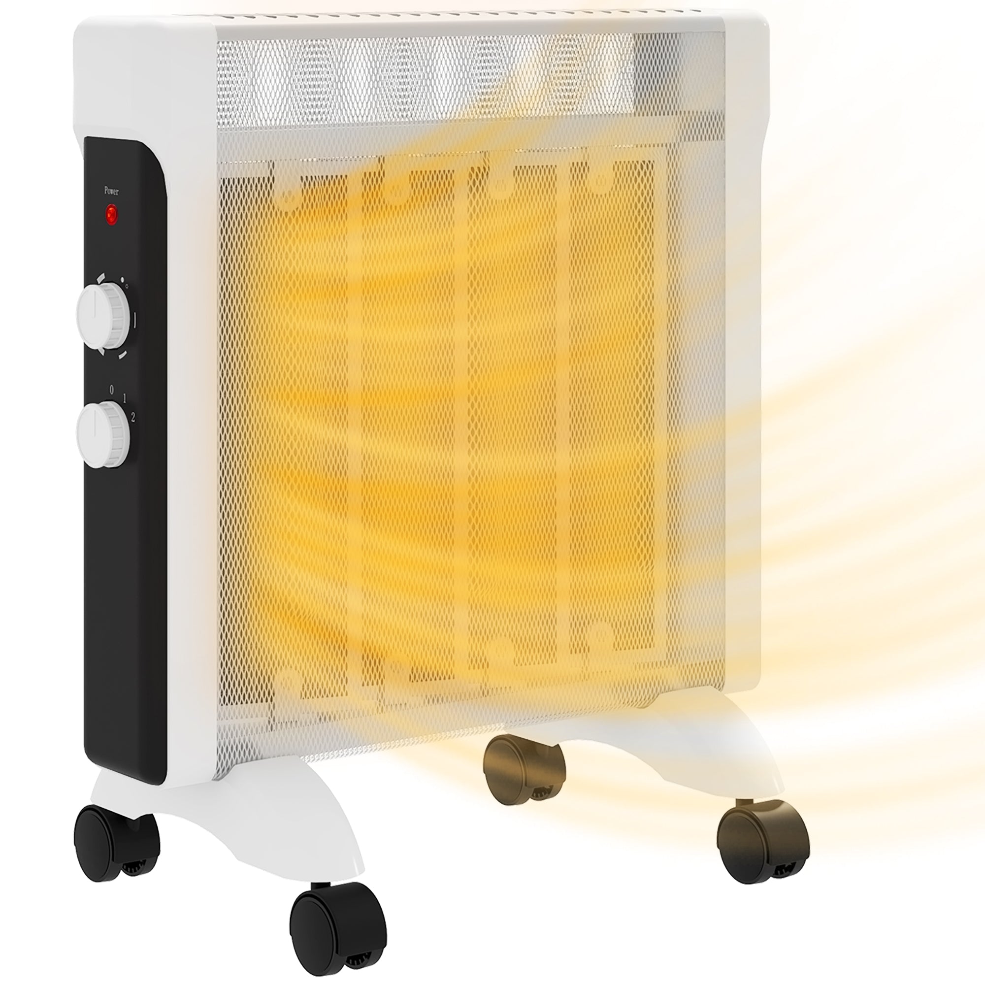 HOMCOM 2kW Electric Heater, 10-45℃ Temperature - White - North Peak Garden Furniture