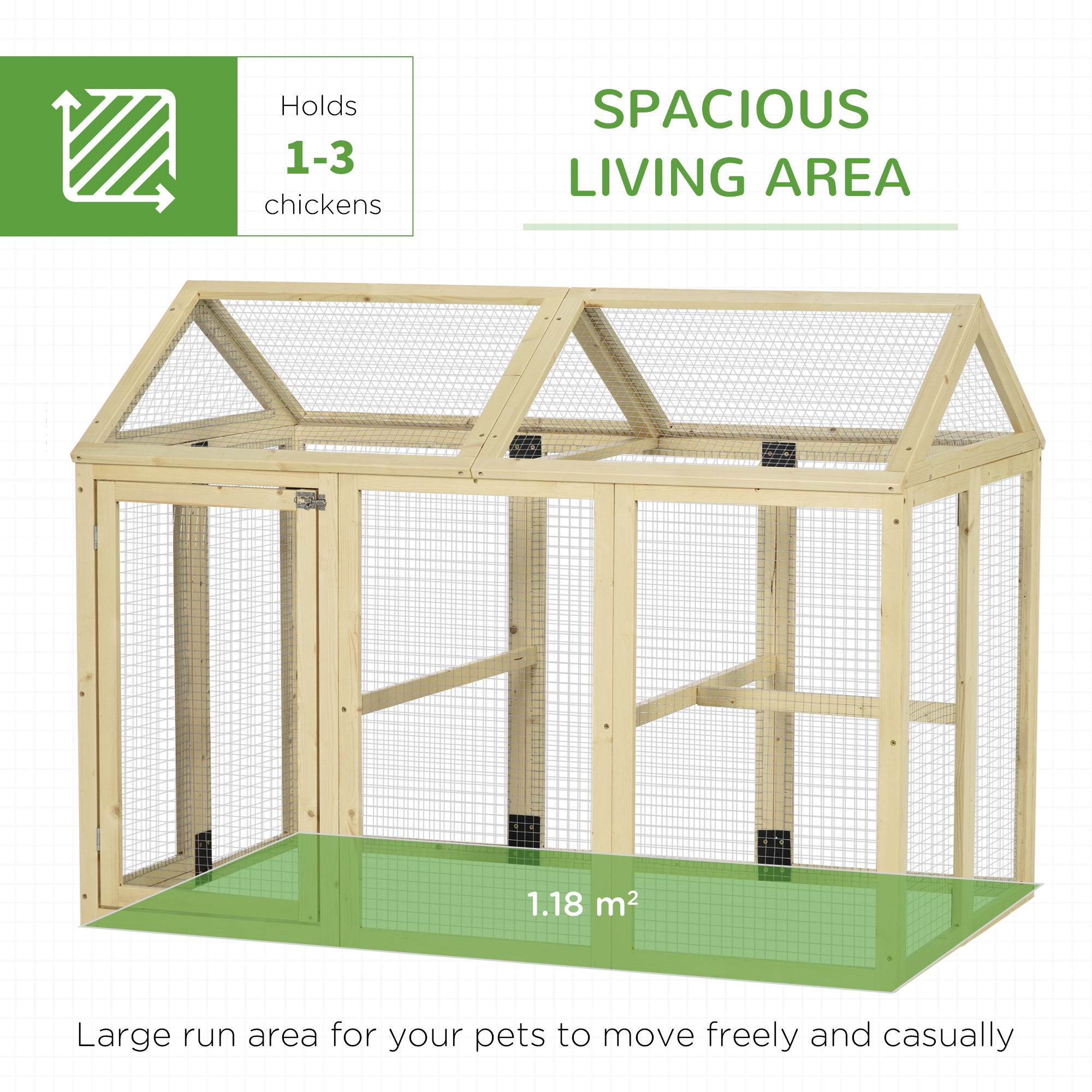 PawHut Large Chicken Run, Wooden Chicken coop, with Combinable Design - Natural Wood Finish - North Peak Garden Furniture