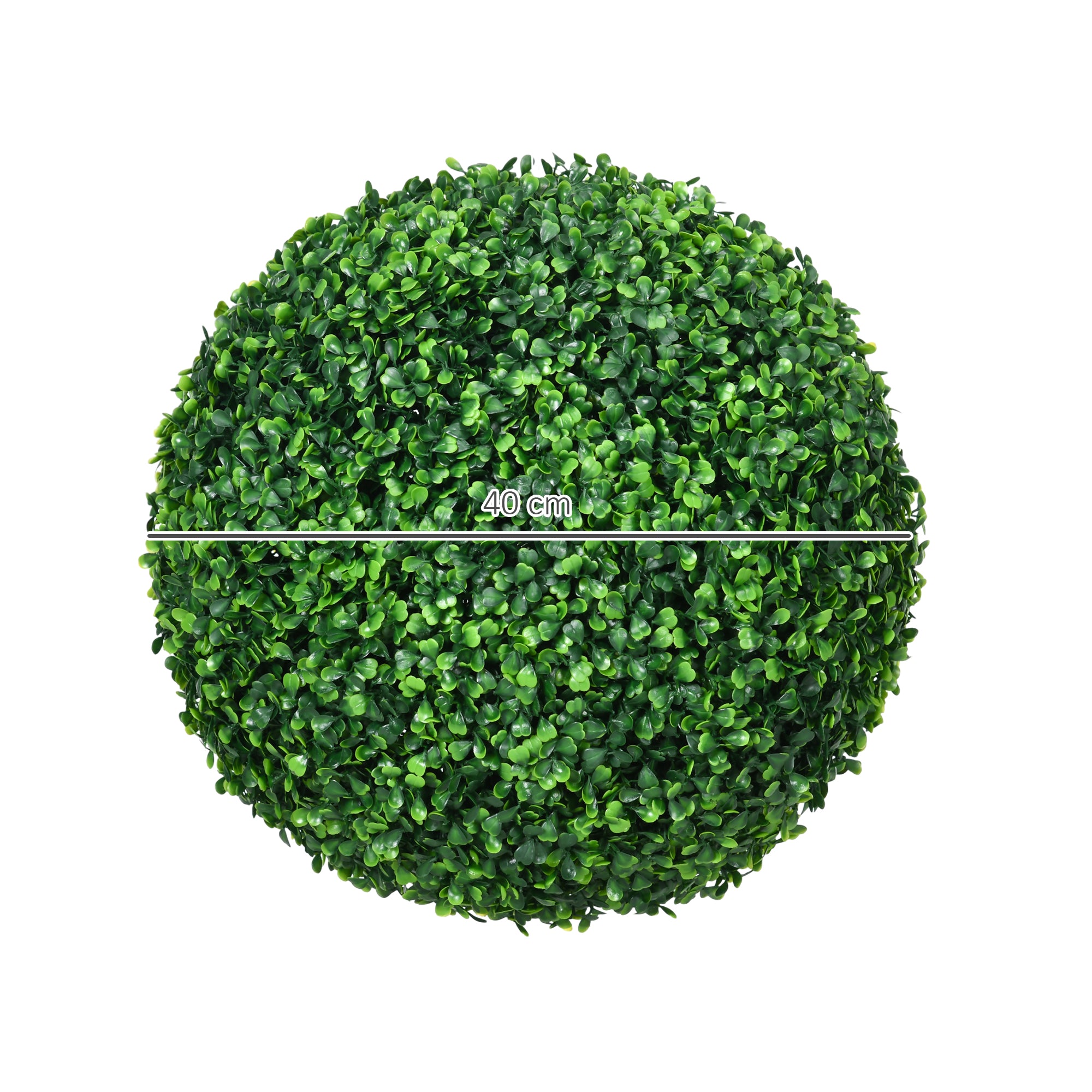 HOMCOM Set of Two Artificial Boxwood Balls Plants - Green - North Peak Garden Furniture
