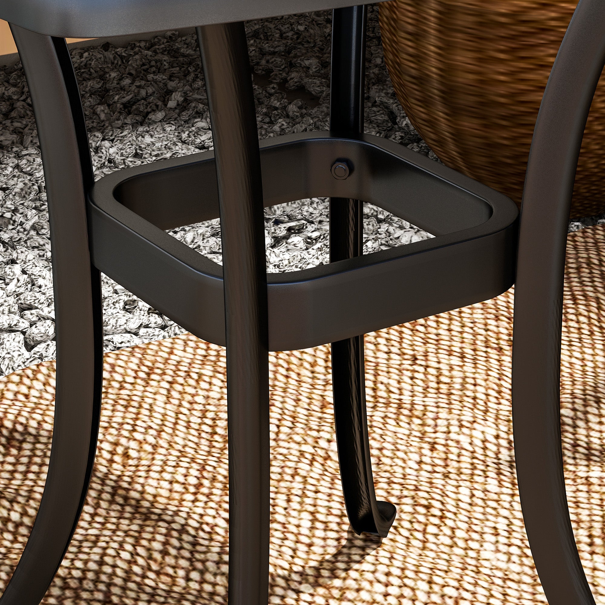 Outsunny Outdoor Garden Table with 38mm Dia. Umbrella Hole, Cast Aluminium Patio End Table with Anti-slip Foot Pads for Garden, Patio, Balcony, 54 x 52.5cm, Black