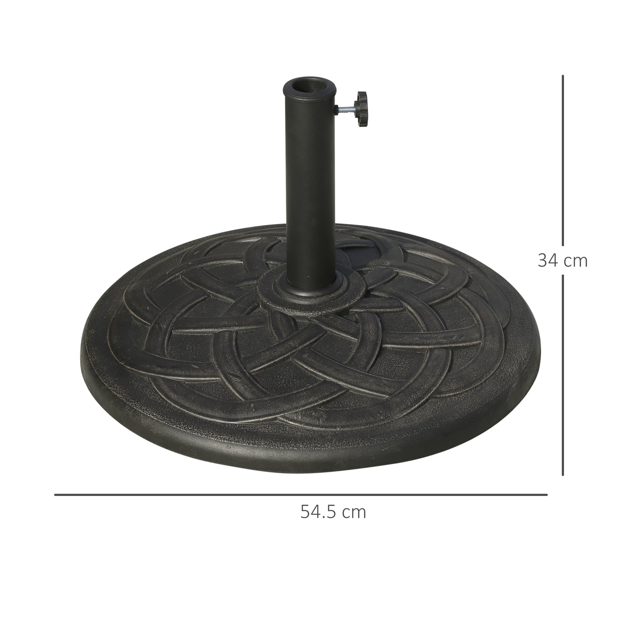 Outsunny Parasol Base: Resin Umbrella Stand for 28mm & 38mm Poles, Weather-Resistant, Bronze Hue