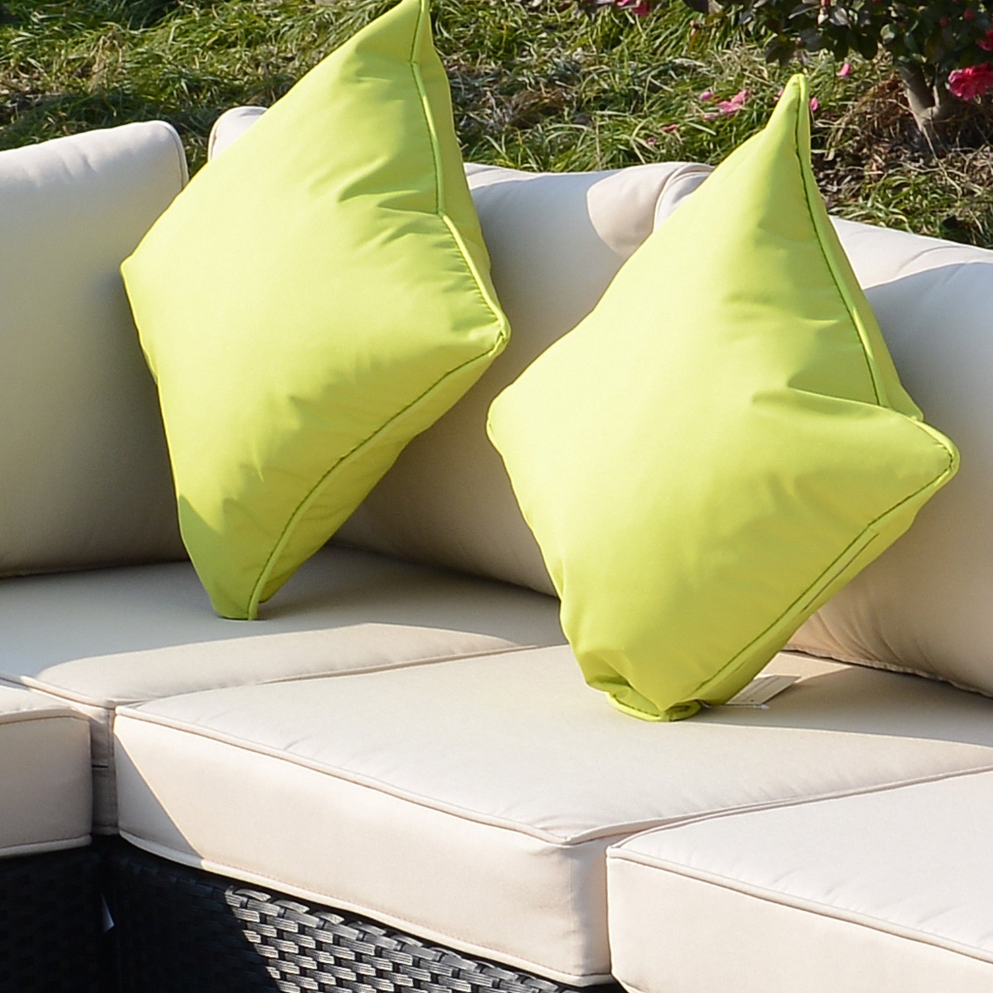Outsunny 8 Pieces PE Rattan Corner Sofa Set with Thick Cushions, Aluminium Outdoor Rattan Garden Furniture Set with Glass Top Table, No Assembly Required, Black - North Peak Garden Furniture