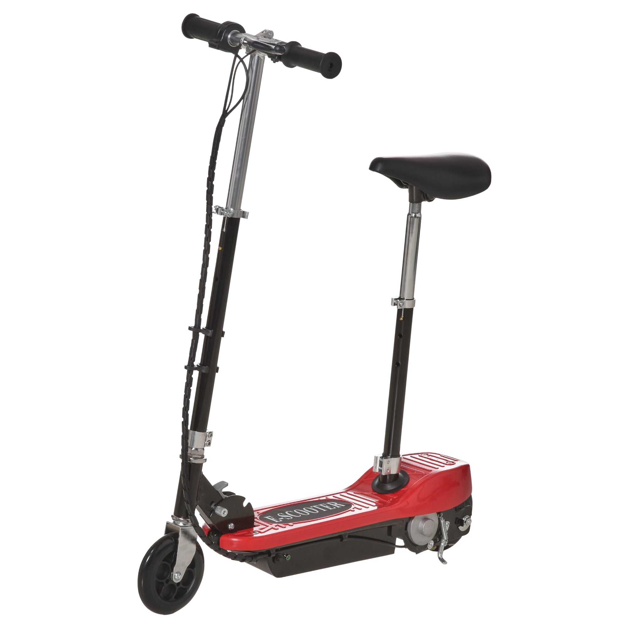 HOMCOM Outdoor Ride On Powered Scooter Sporting Toy 120W Motor Bike 2 x 12V Battery - Red - North Peak Garden Furniture