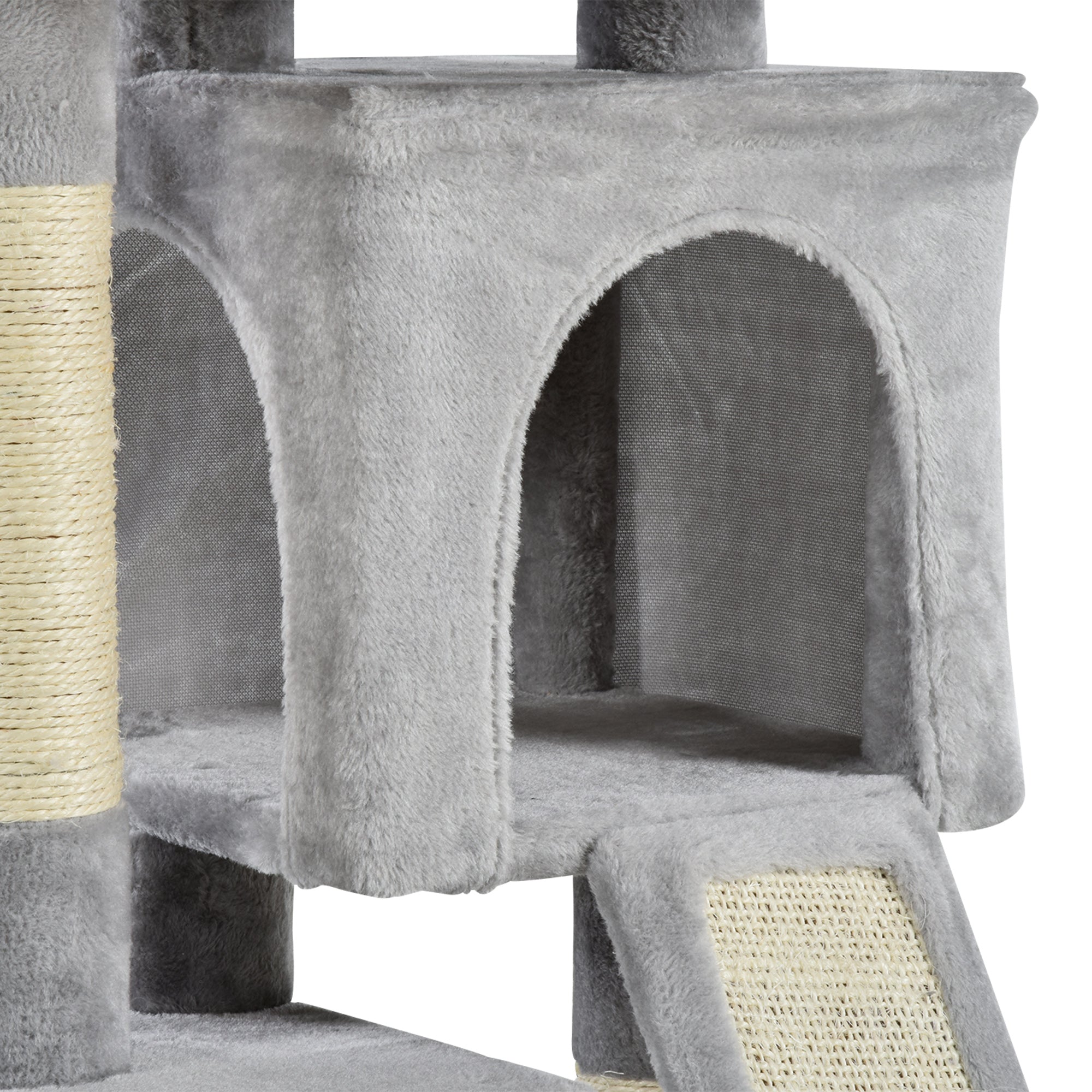 PawHut Cat Tree for Indoor Cats 83cm Cat Scratching Post Scratch Board Kitten Tower Climbing Frame Grey