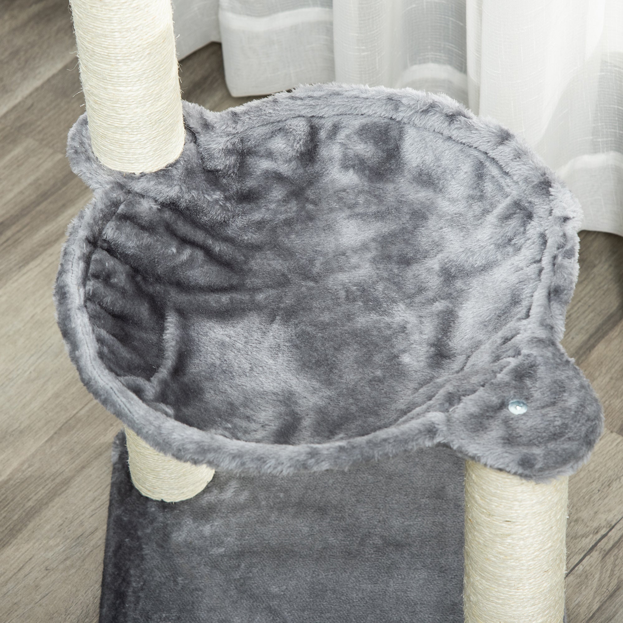 PawHut 83cm Cat Tree Tower for Indoor Cats w/ Sisal Scratching Post Hammock Hanging Toy Activity Centre - Grey - North Peak Garden Furniture