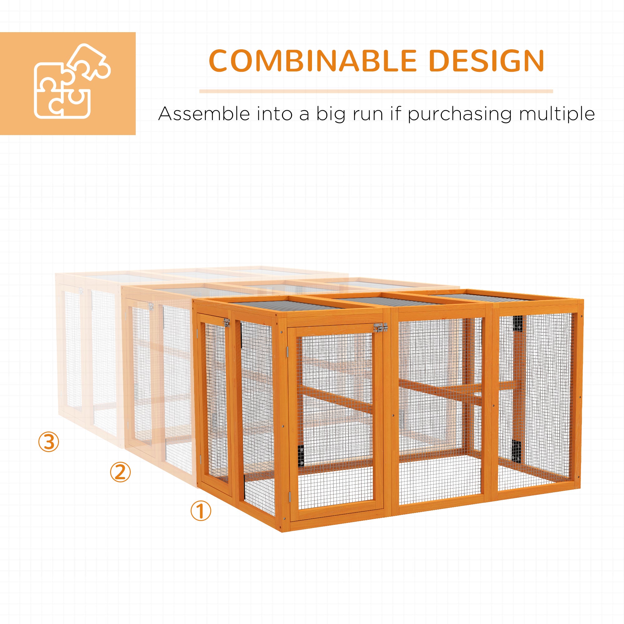 PawHut Wooden Chicken Coop with Combinable Design, for 1-3 Chickens - North Peak Garden Furniture