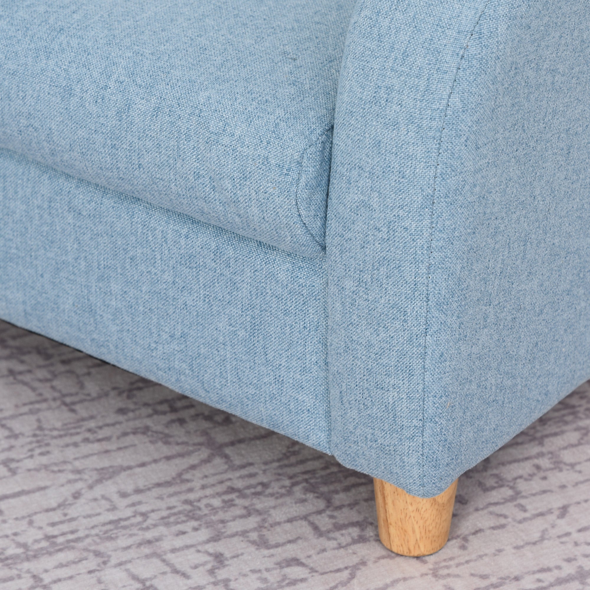 HOMCOM Children's Armchairs Toddler Chair Wood Frame Anti-Slip Legs High Back Bedroom Playroom Furniture Blue - North Peak Garden Furniture
