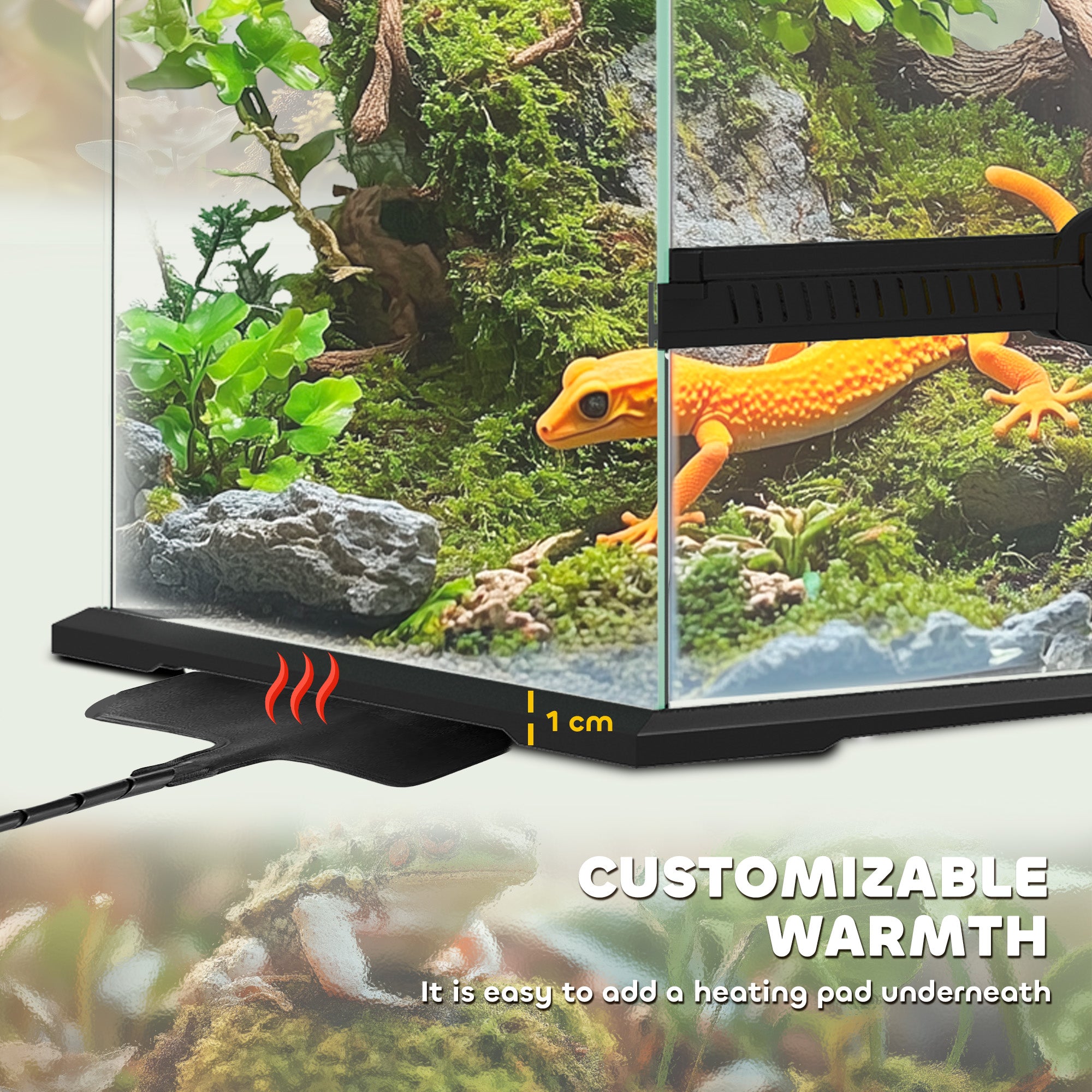 PawHut 40L Vivarium for Lizards, Frogs, Snakes, Turtles, Tortoises w/ Anti-Escape Design, Ventilation - North Peak Garden Furniture