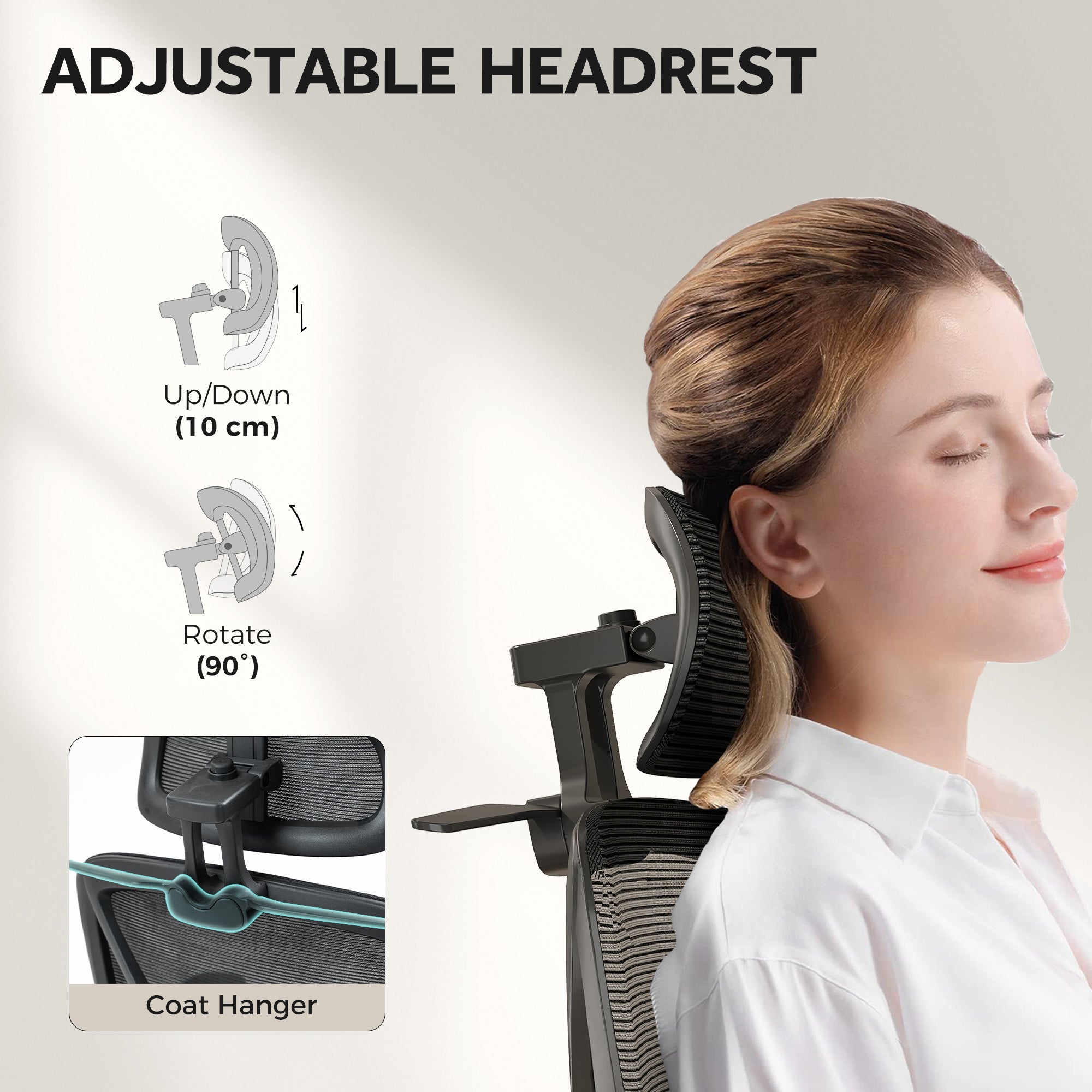 HOMCOM Executive Office Chair, Ergonomic Mesh Desk Chair with 3D Armrests, Rotatable Headrest, Adjustable Lumbar Support, Recliner Computer Swivel Chair with Footrest for Home Office, Black - North Peak Garden Furniture