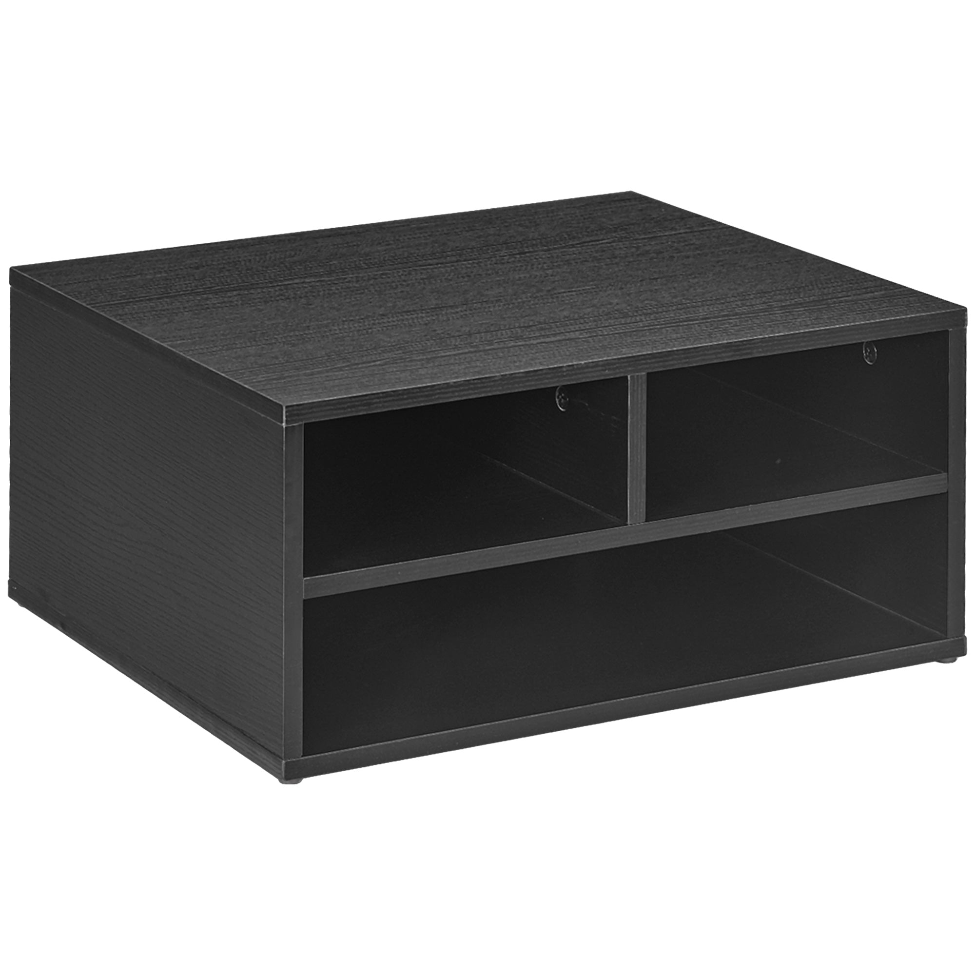 HOMCOM Three-Compartment Printer Storage Cabinet - Black - North Peak Garden Furniture