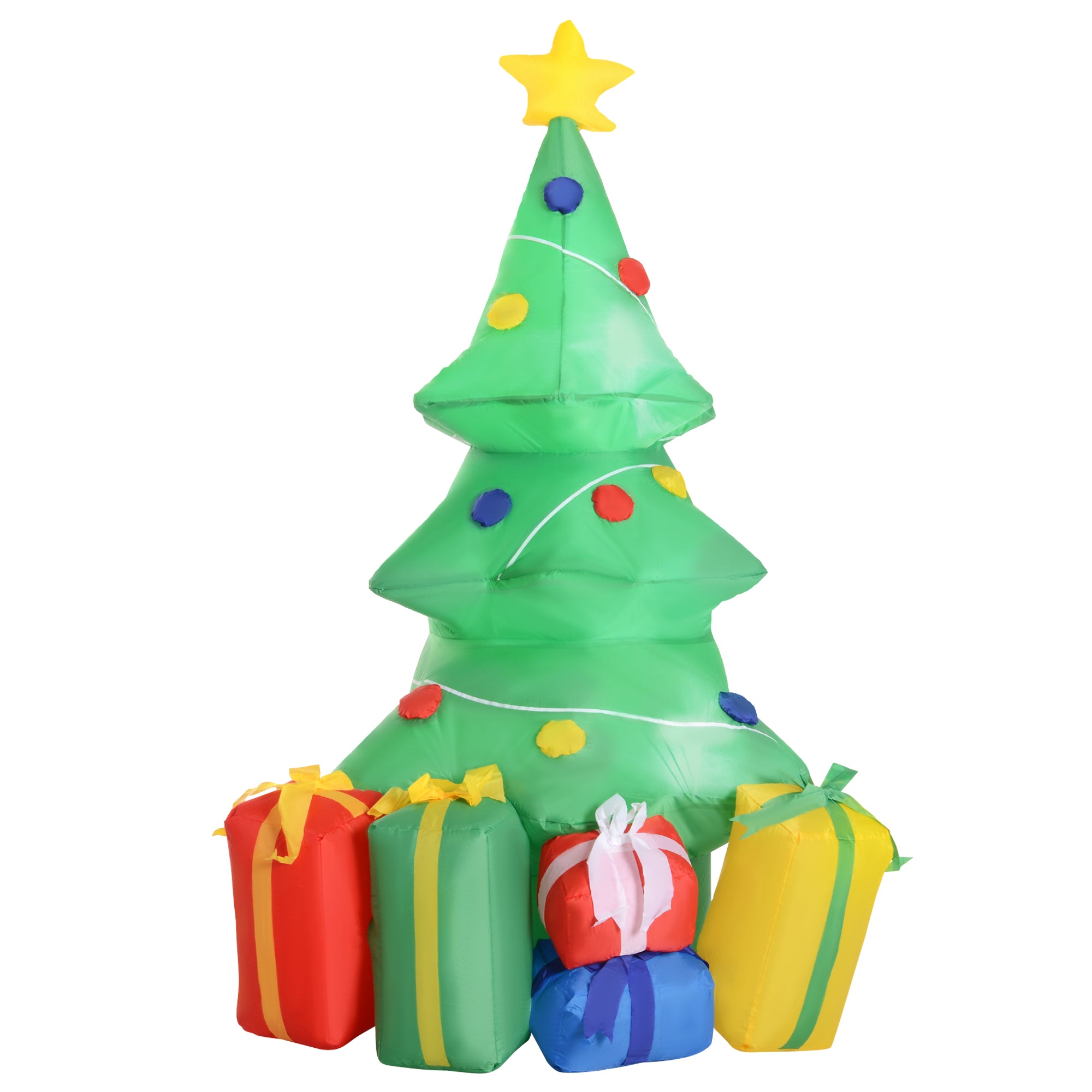 HOMCOM 5ft Inflatable Christmas Tree Xmas Air Blown Holiday Decoration LED Lawn Yard Outdoor Ornaments - North Peak Garden Furniture